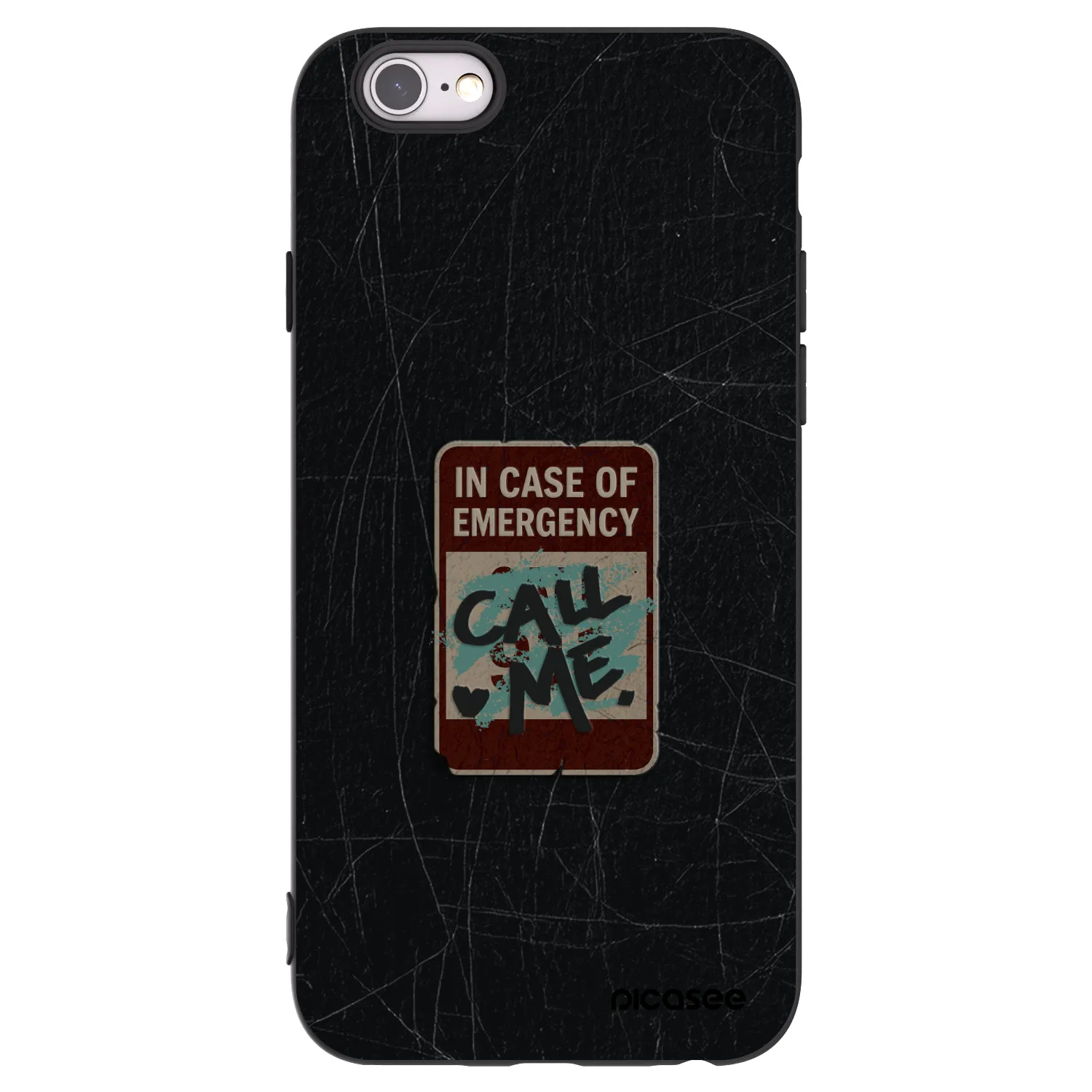 Picasee silikónový čierny obal pre Apple iPhone 6/6S - EMERGENCY
