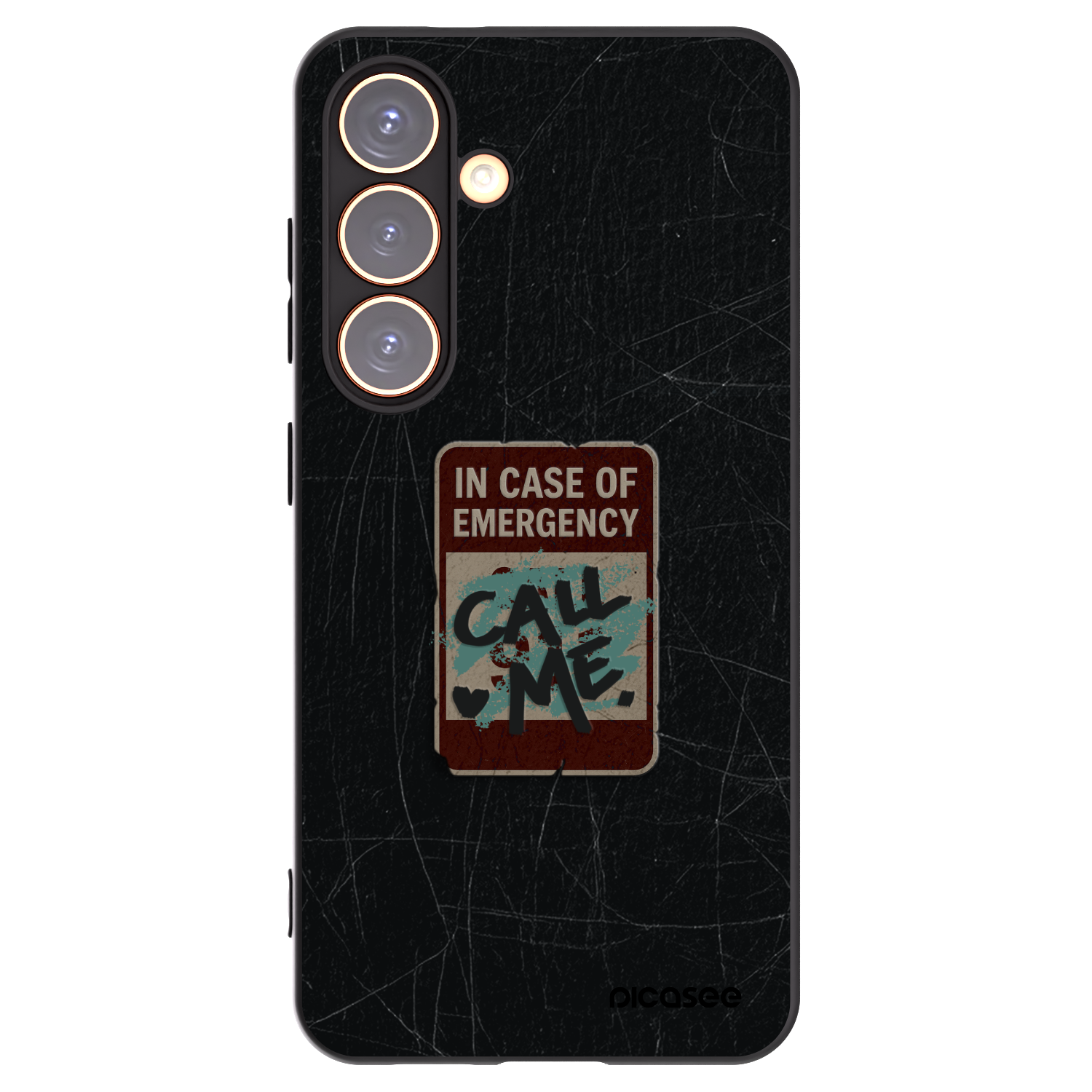 Picasee silikónový čierny obal pre Samsung Galaxy S24 S921B 5G - EMERGENCY