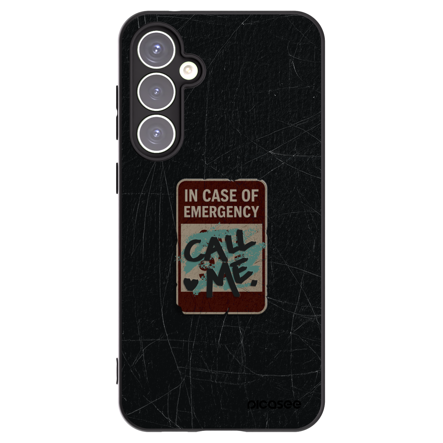 Picasee silikónový čierny obal pre Samsung Galaxy S23 FE S711B - EMERGENCY