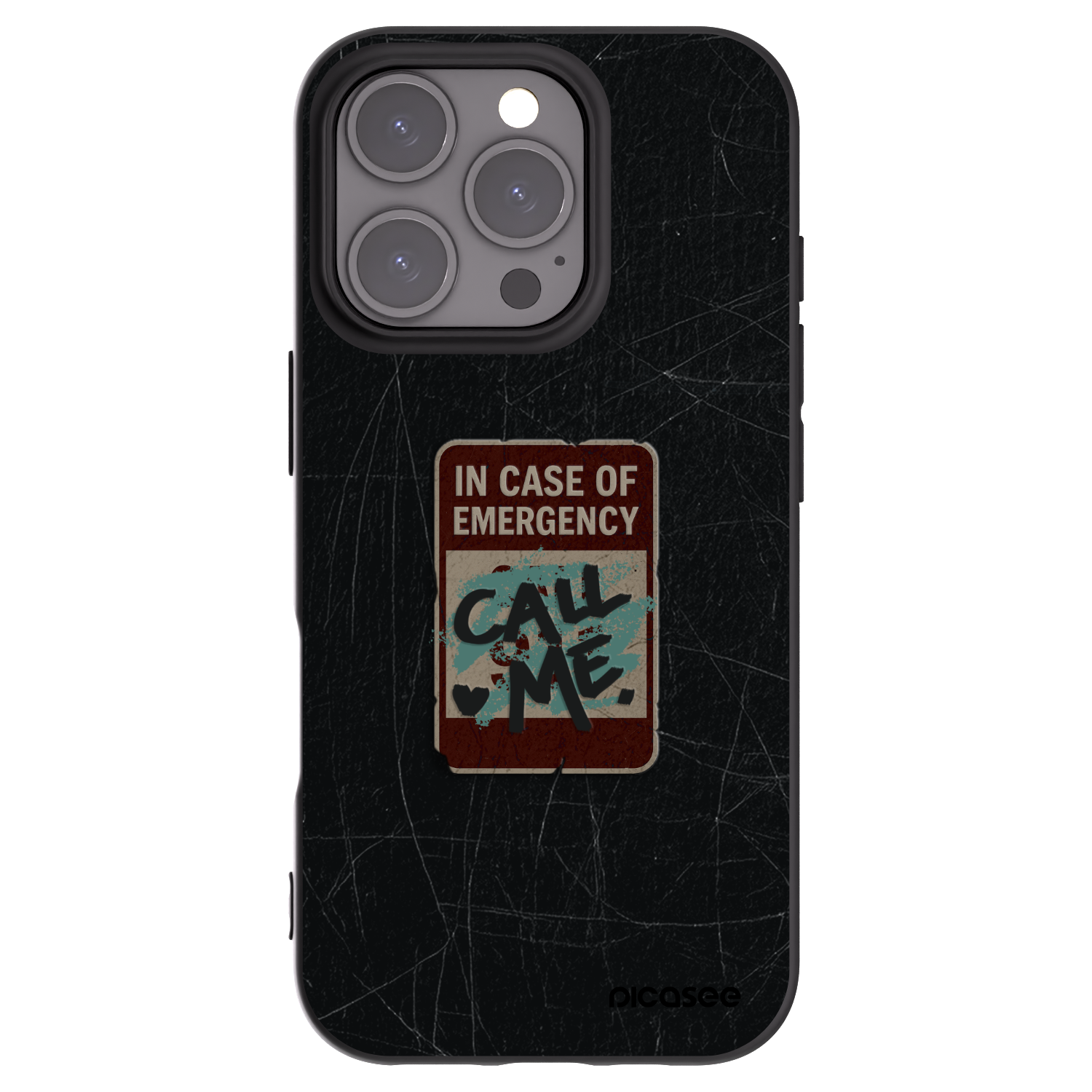 Picasee silikónový čierny obal pre Apple iPhone 16 Pro - EMERGENCY