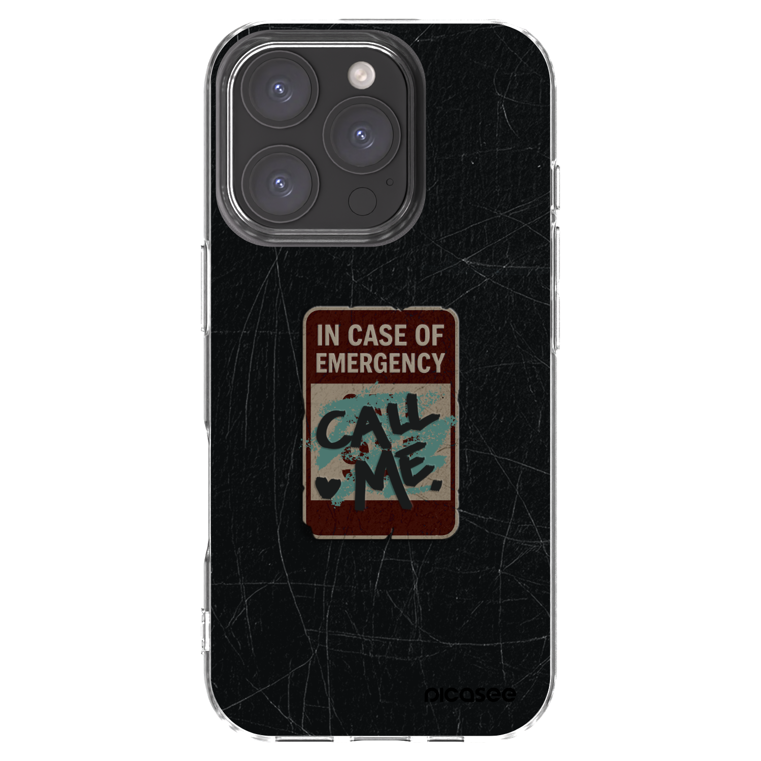 Picasee silikónový prehľadný obal pre Apple iPhone 16 Pro - EMERGENCY