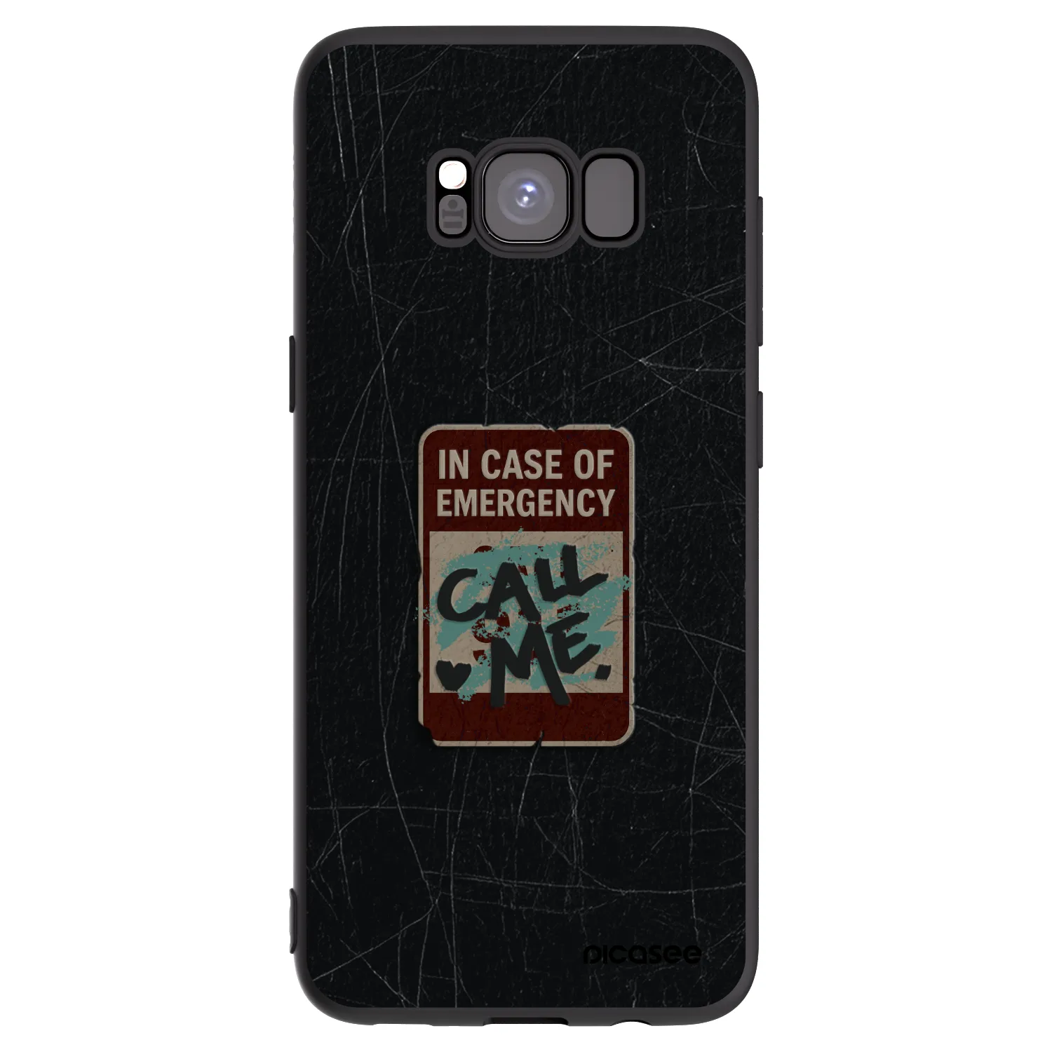 Picasee silikónový čierny obal pre Samsung Galaxy S8 G950F - EMERGENCY