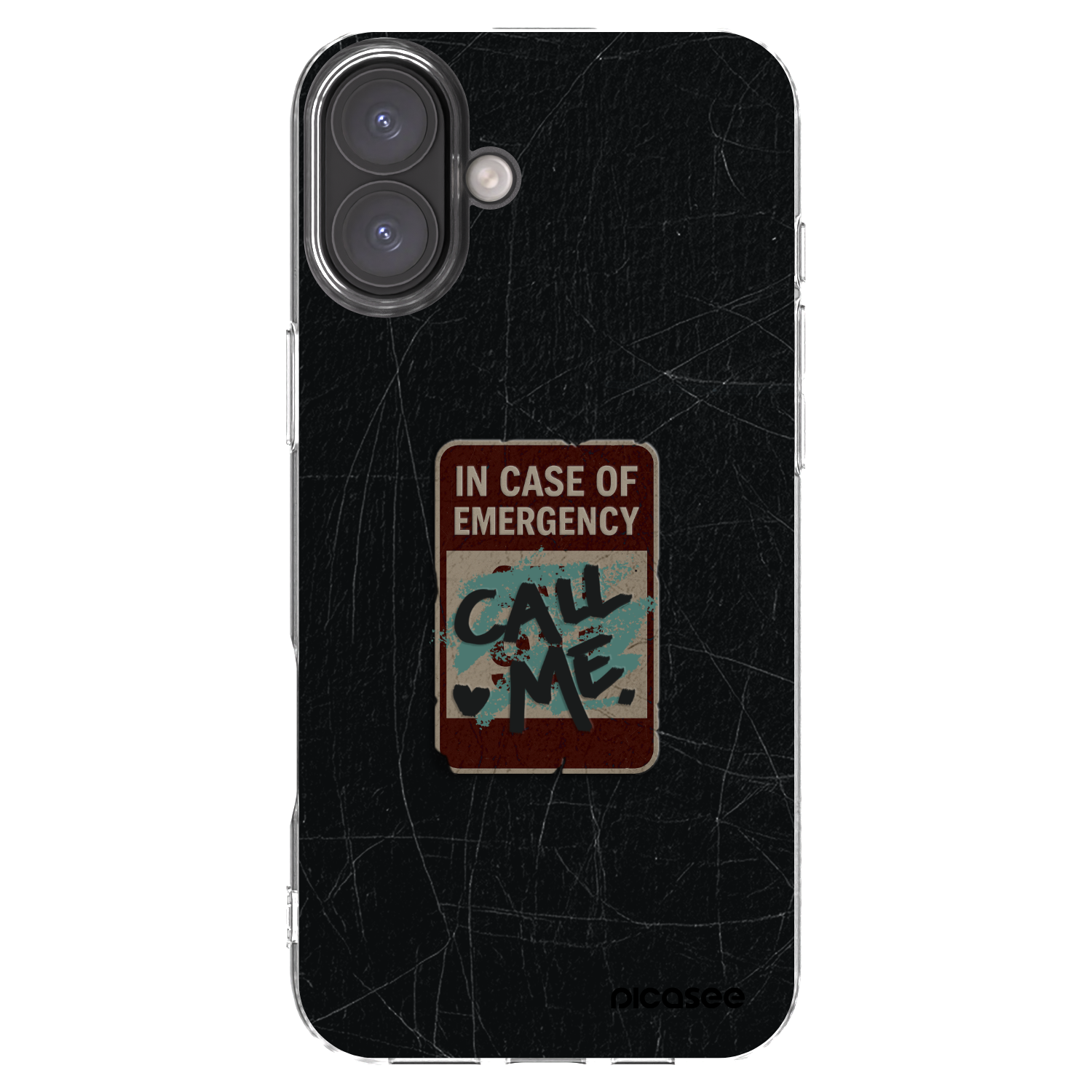 Picasee silikónový prehľadný obal pre Apple iPhone 16 Plus - EMERGENCY