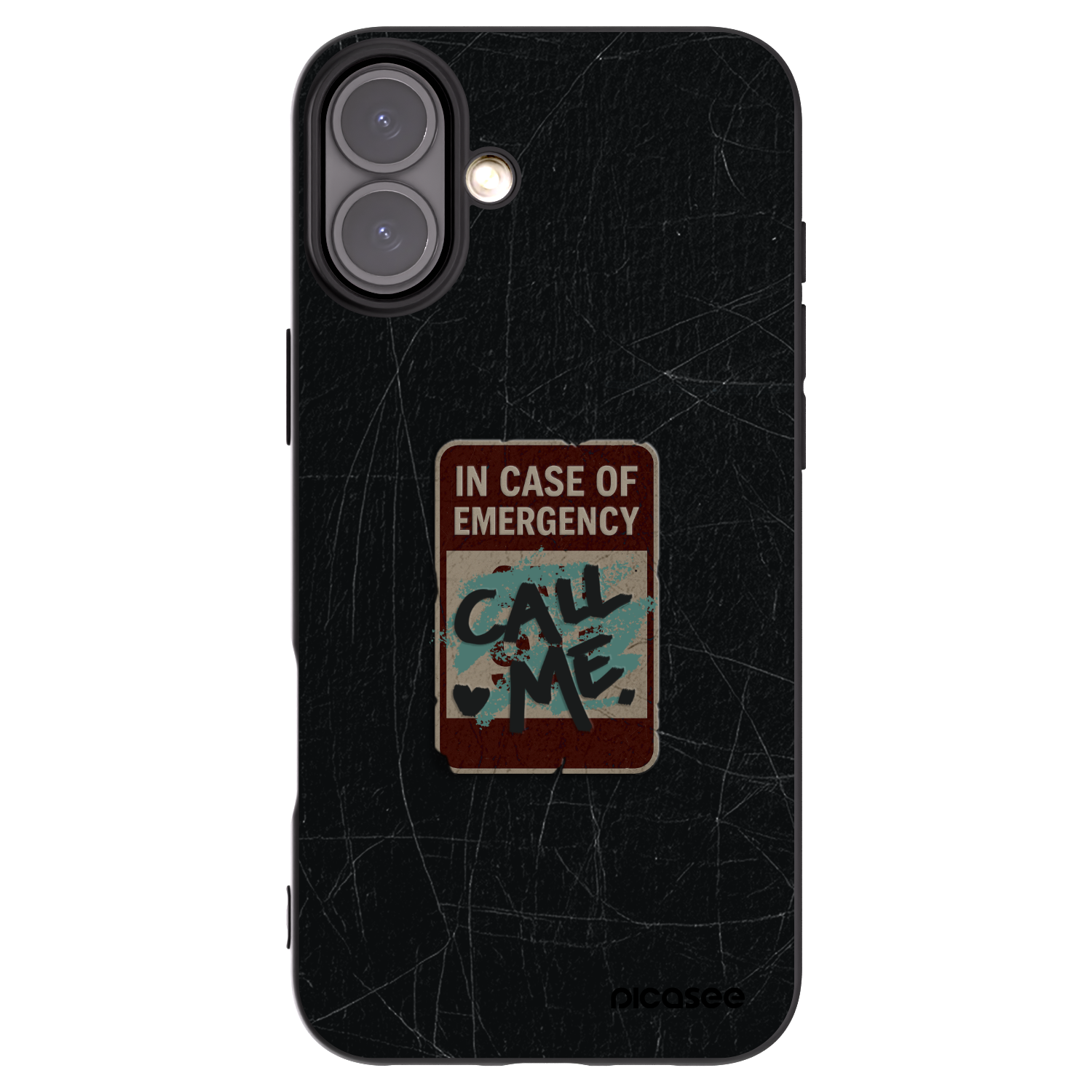Picasee silikónový čierny obal pre Apple iPhone 16 Plus - EMERGENCY