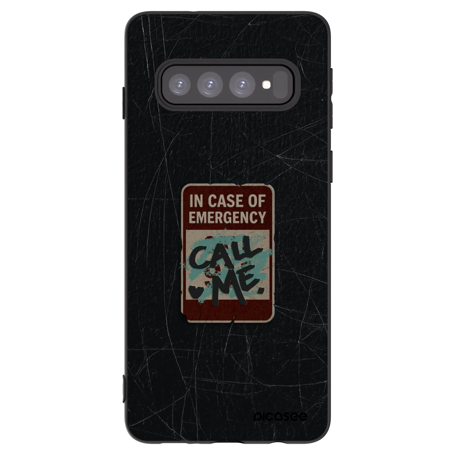 Picasee silikónový čierny obal pre Samsung Galaxy S10 G973 - EMERGENCY