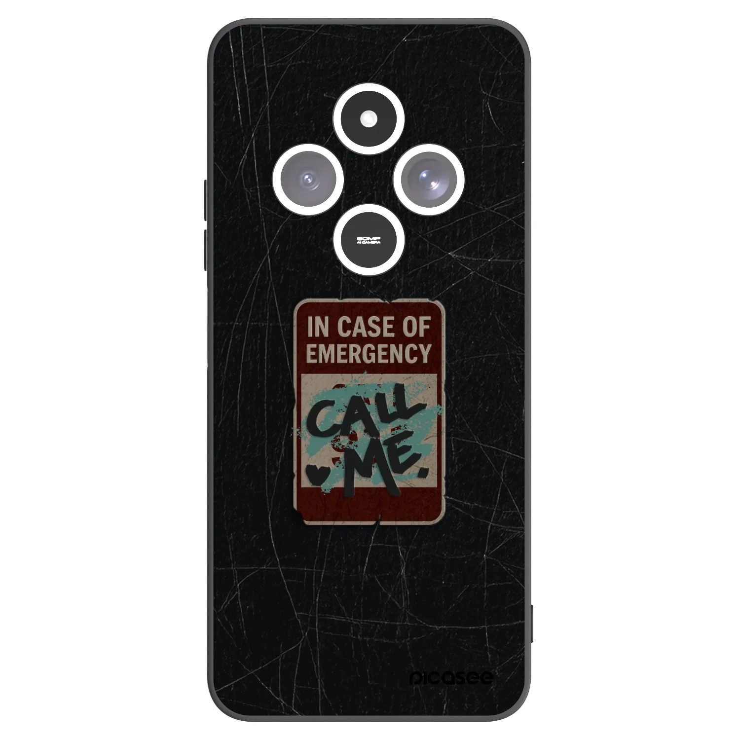 Picasee silikónový čierny obal pre Xiaomi Redmi 14C - EMERGENCY