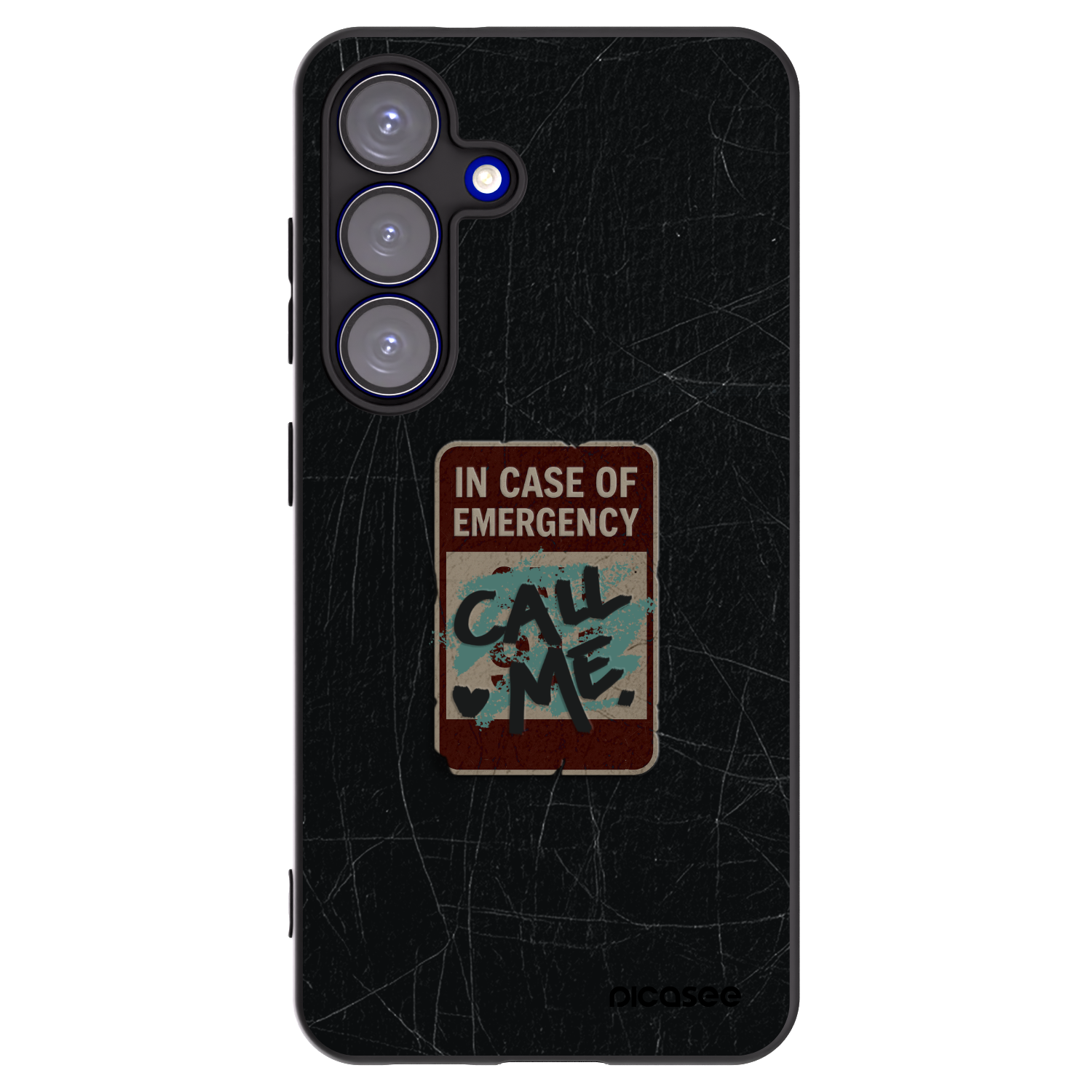 Picasee silikónový čierny obal pre Samsung Galaxy S25 5G - EMERGENCY