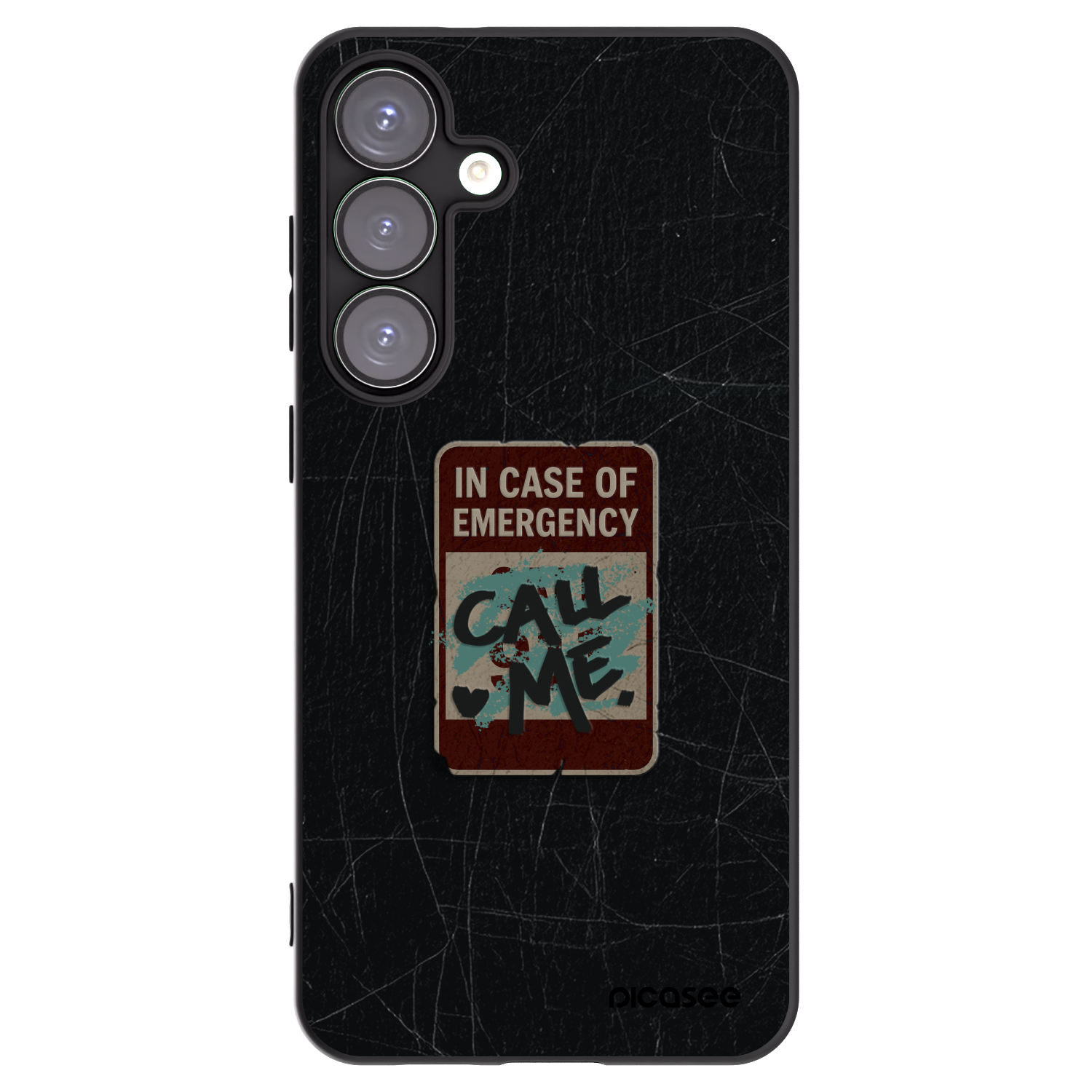 Picasee silikónový čierny obal pre Samsung Galaxy S25+ 5G - EMERGENCY