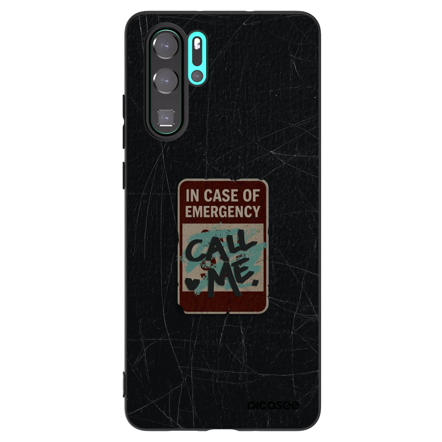 Picasee silikónový čierny obal pre Huawei P30 Pro - EMERGENCY