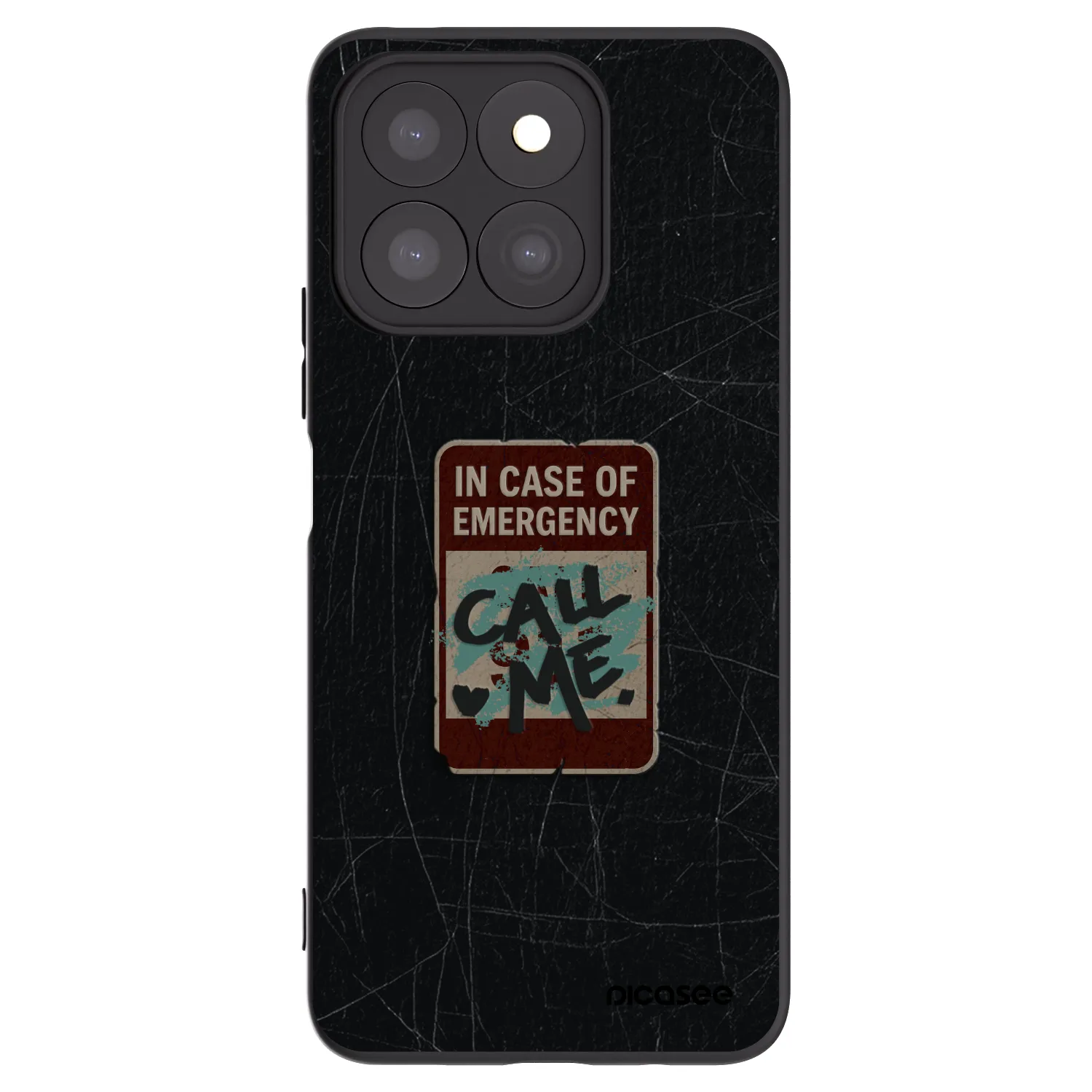 Picasee silikónový čierny obal pre Honor X8c - EMERGENCY