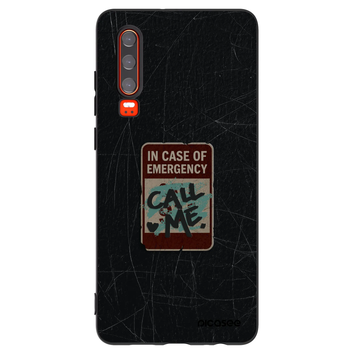 Picasee silikónový čierny obal pre Huawei P30 - EMERGENCY