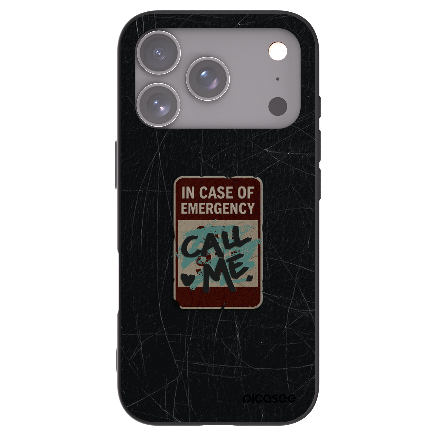 Picasee silikónový čierny obal pre Apple iPhone 17 Pro - EMERGENCY