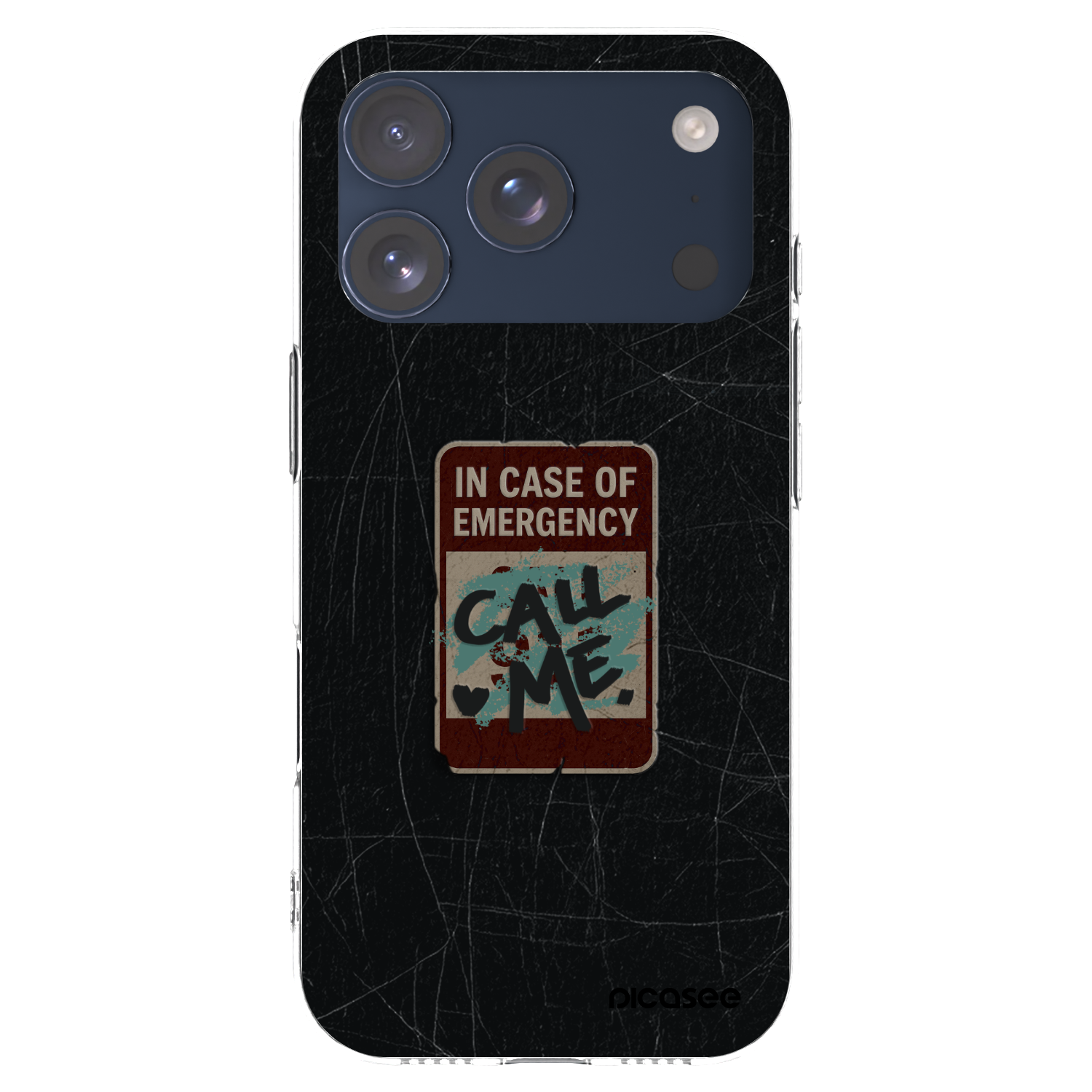 Picasee silikónový prehľadný obal pre Apple iPhone 17 Pro - EMERGENCY