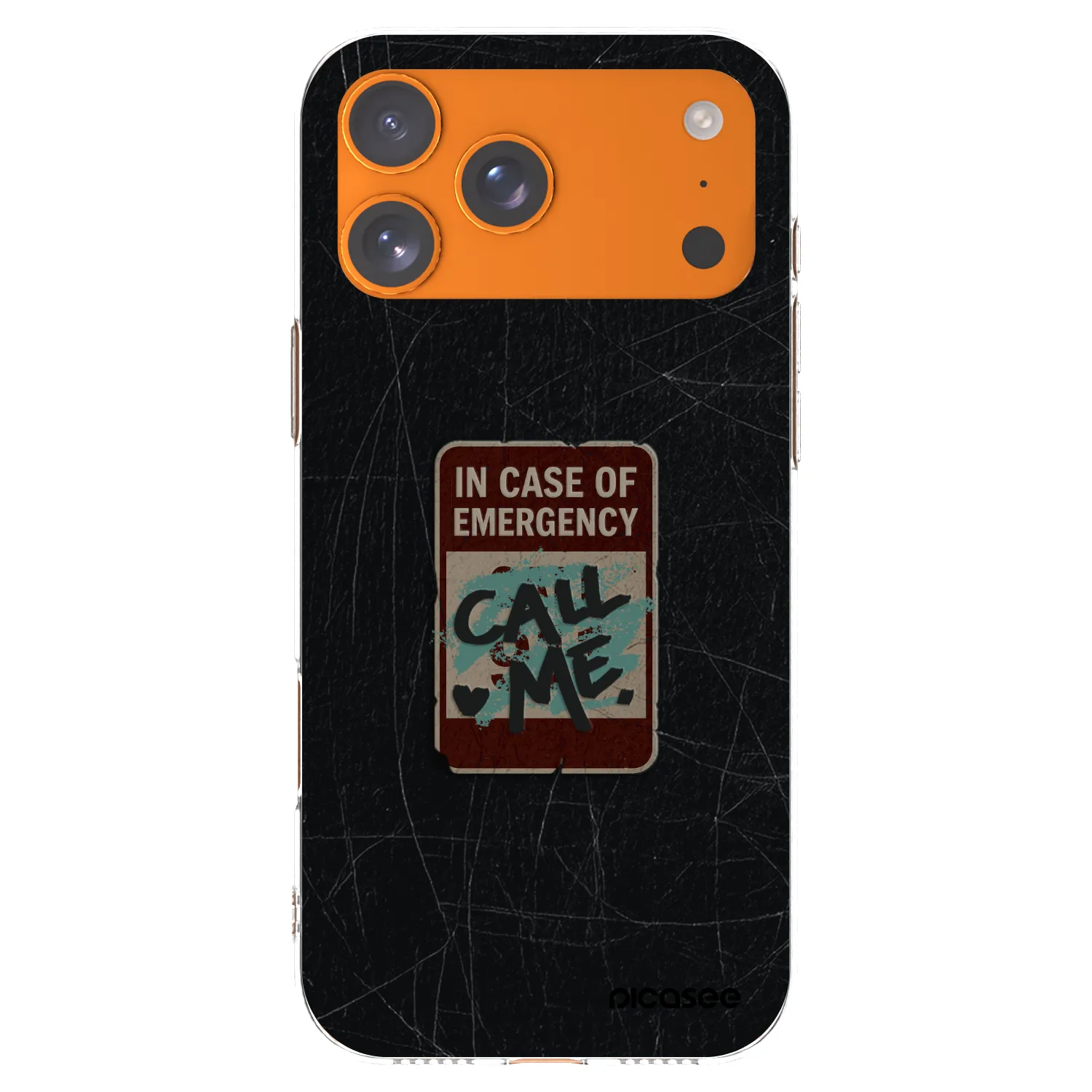 Picasee silikónový prehľadný obal pre Apple iPhone 17 Pro Max - EMERGENCY