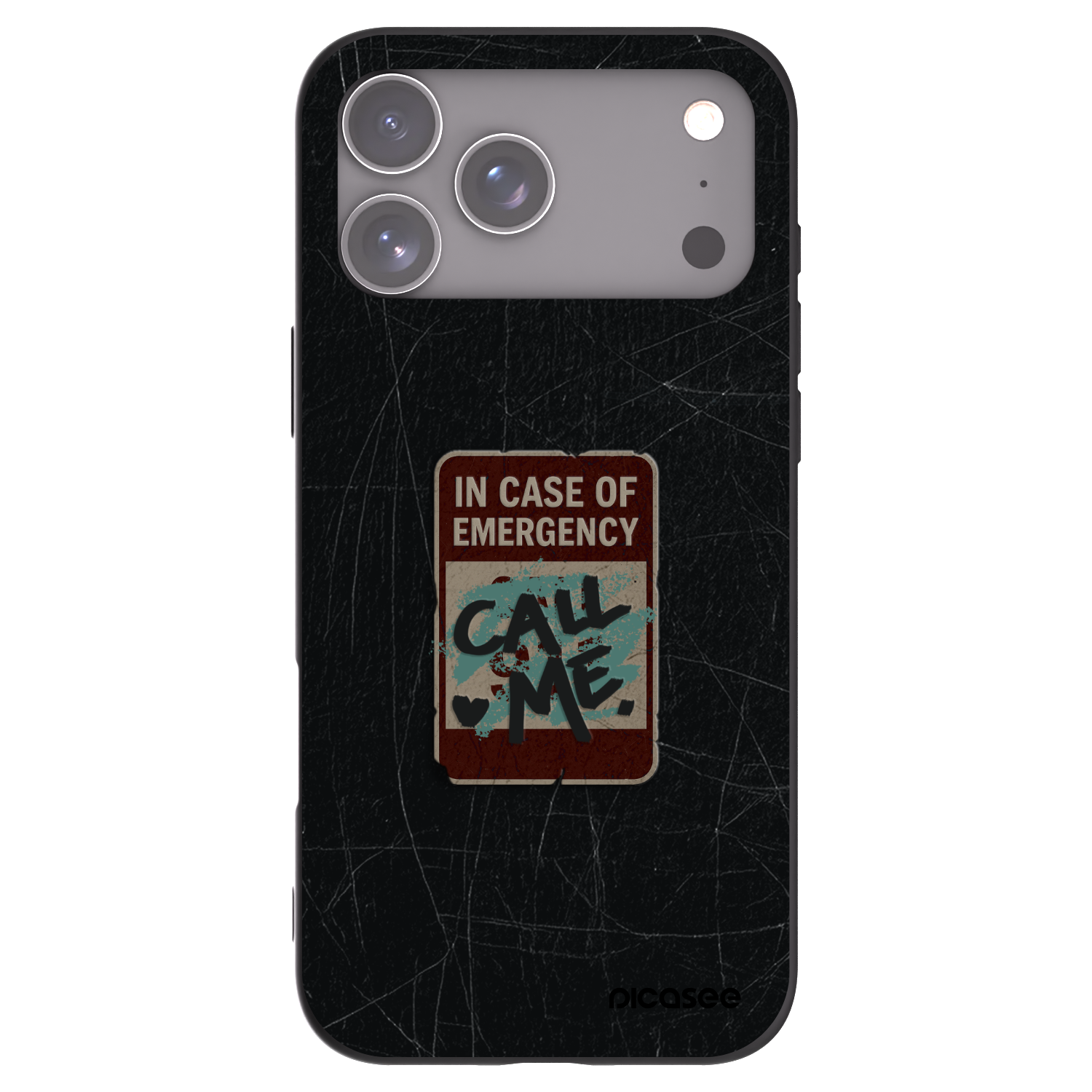 Picasee silikónový čierny obal pre Apple iPhone 17 Pro Max - EMERGENCY