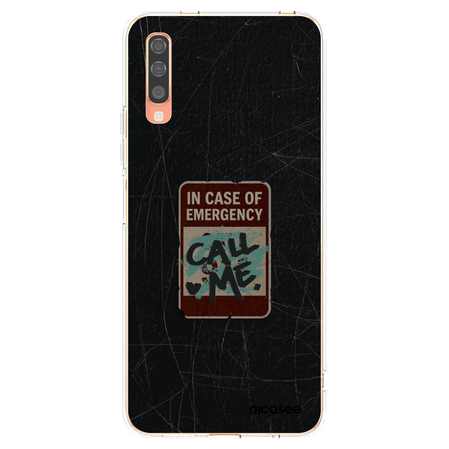 Picasee silikónový prehľadný obal pre Samsung Galaxy A70 A705F - EMERGENCY