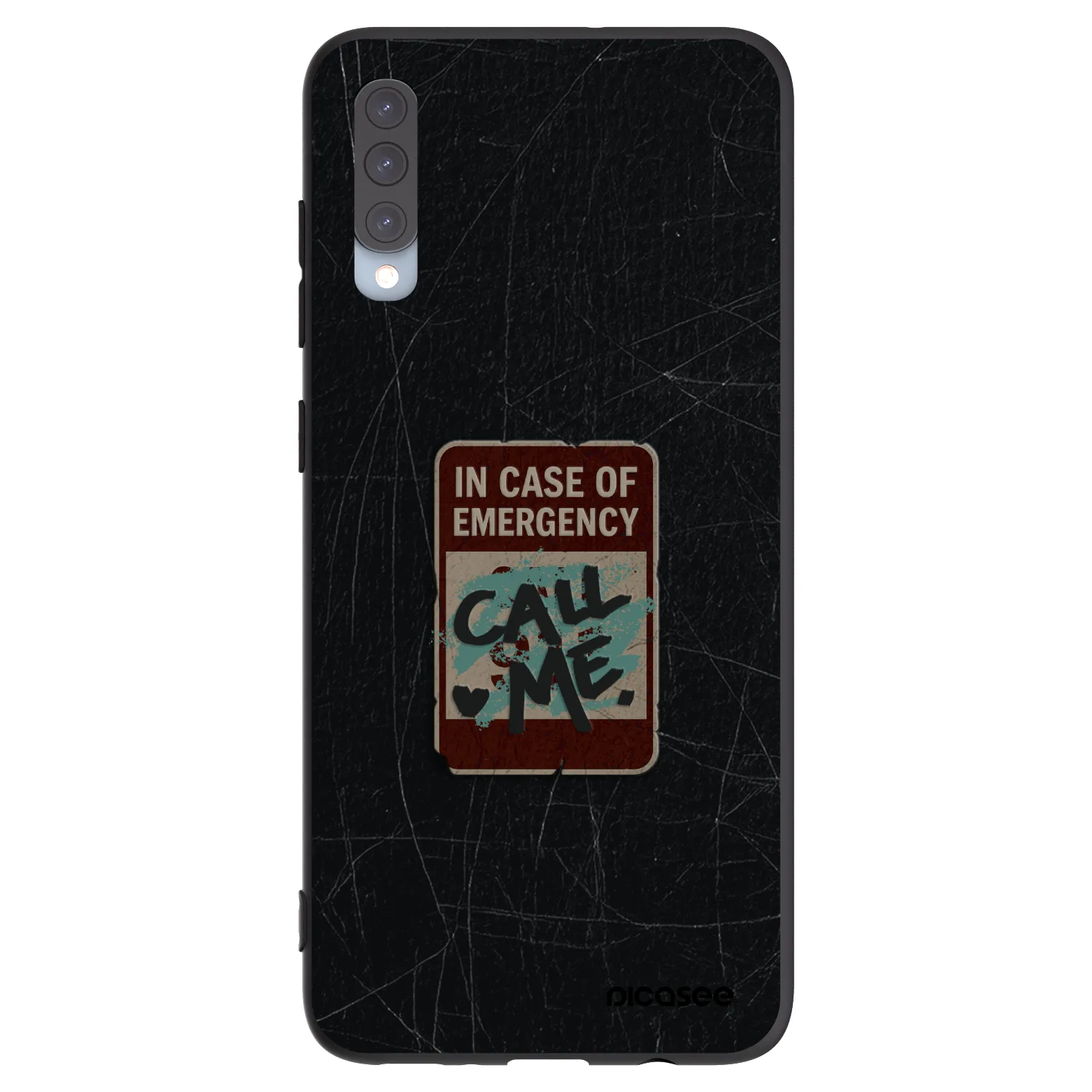 Picasee silikónový čierny obal pre Samsung Galaxy A70 A705F - EMERGENCY