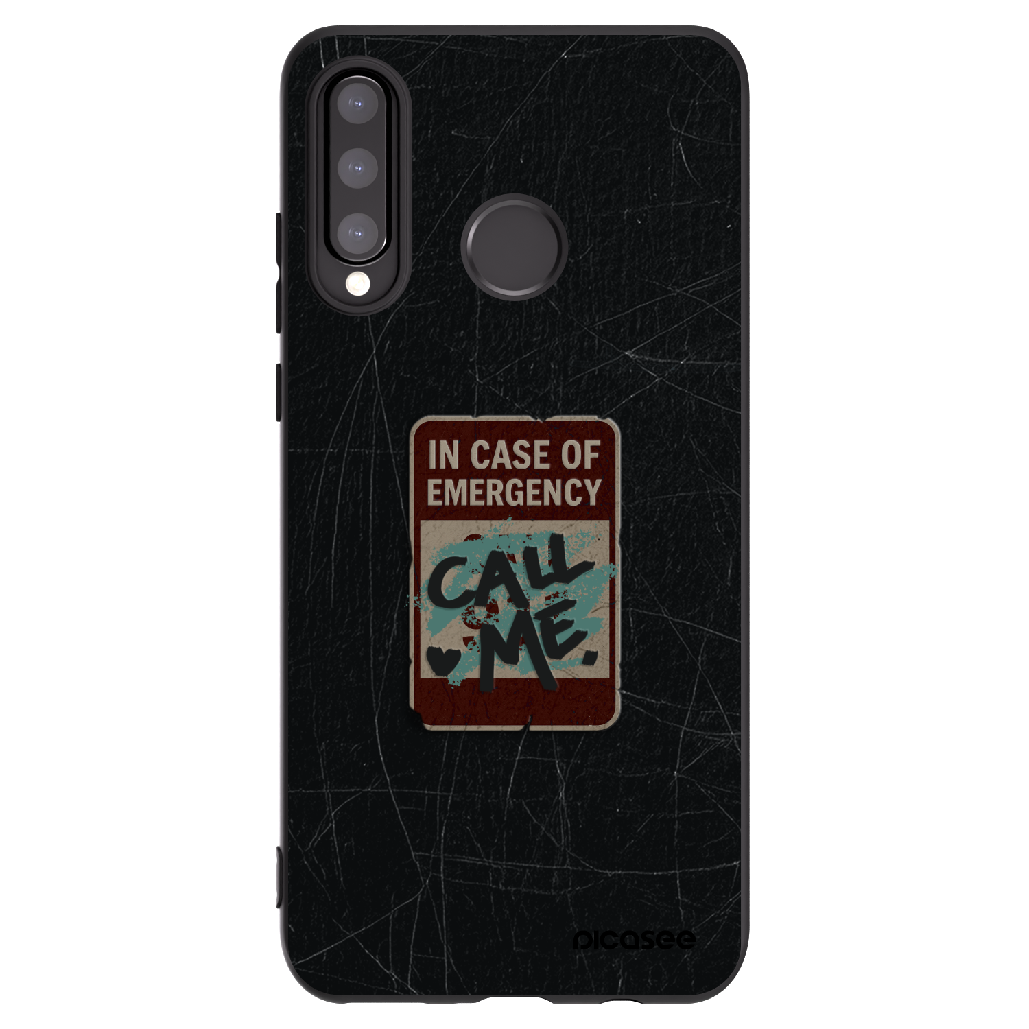 Picasee silikónový čierny obal pre Huawei P30 Lite - EMERGENCY