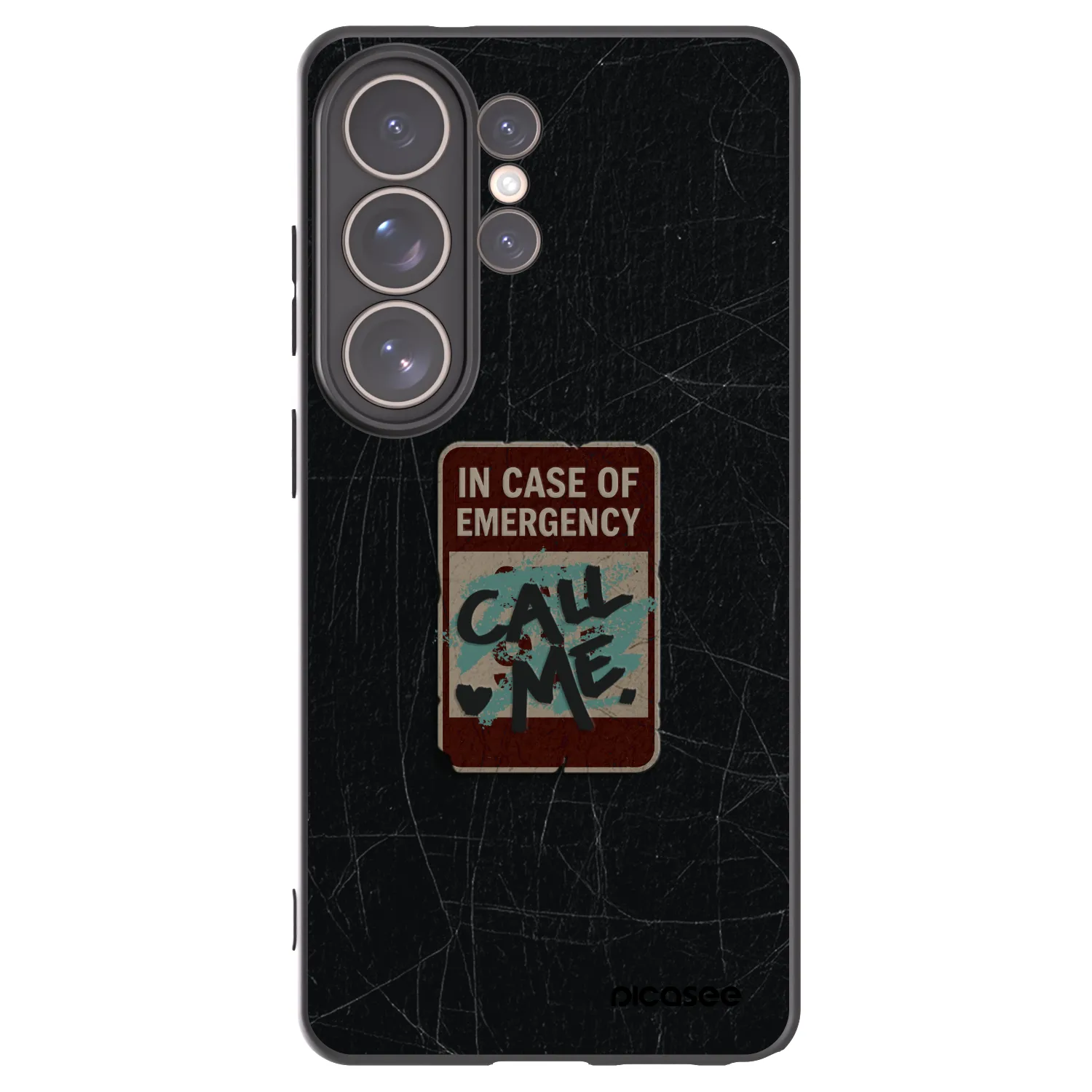Picasee silikónový čierny obal pre Samsung Galaxy S26 Ultra - EMERGENCY