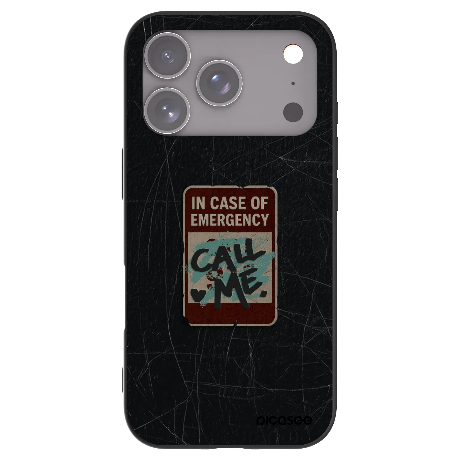 Picasee silikónový čierny obal pre Apple iPhone 18 Pro - EMERGENCY