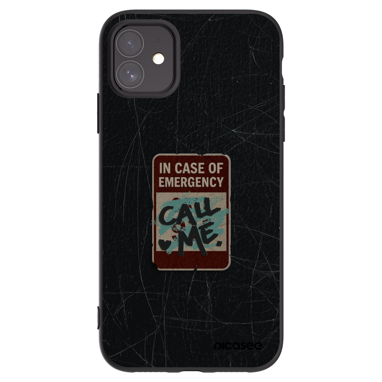 Picasee silikónový čierny obal pre Apple iPhone 11 - EMERGENCY
