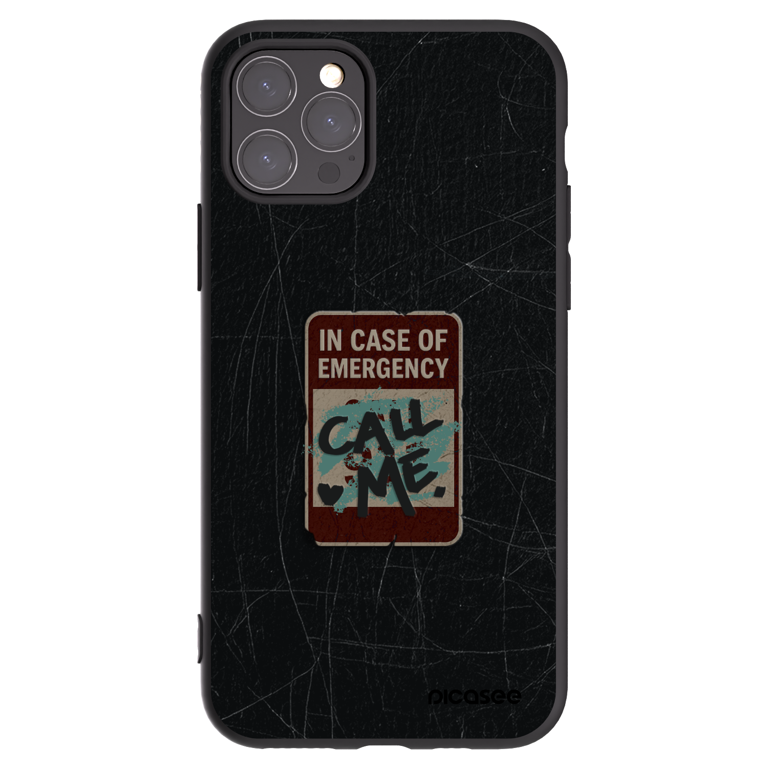 Picasee silikónový čierny obal pre Apple iPhone 11 Pro - EMERGENCY