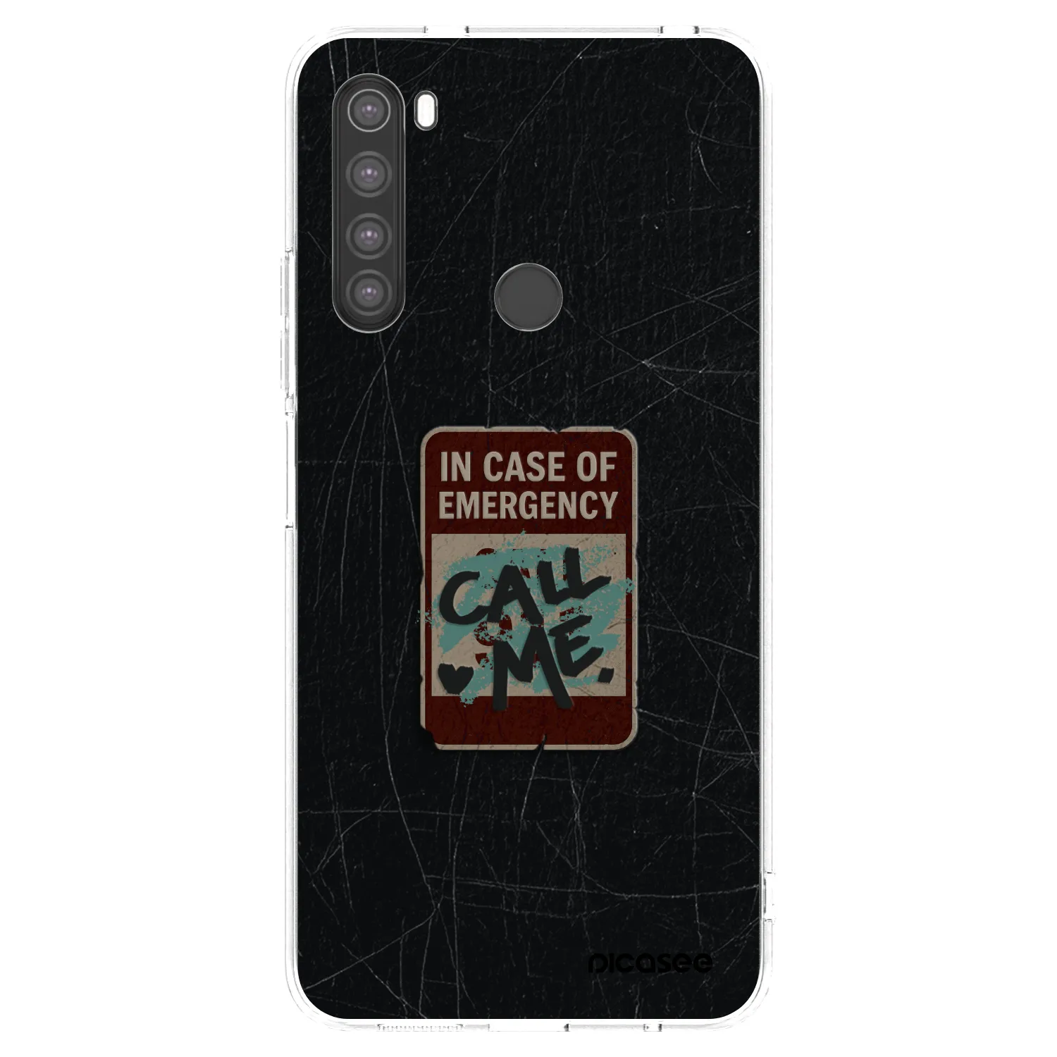 Picasee silikónový prehľadný obal pre Xiaomi Redmi Note 8 - EMERGENCY