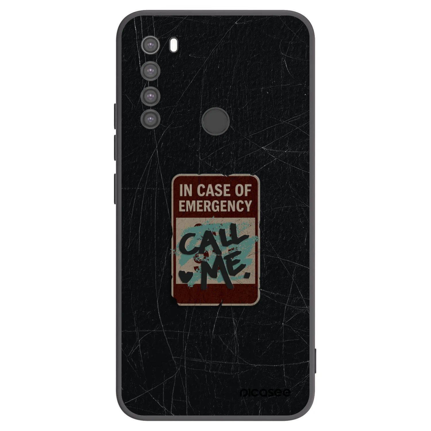 Picasee silikónový čierny obal pre Xiaomi Redmi Note 8 - EMERGENCY