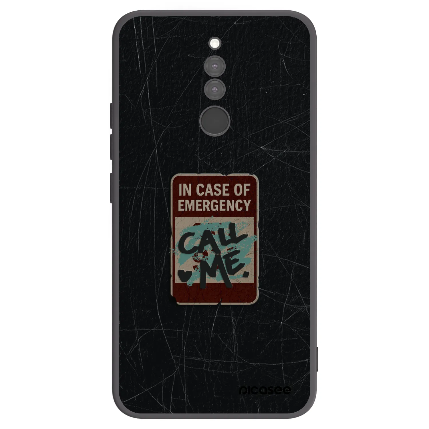 Picasee silikónový čierny obal pre Xiaomi Redmi 8 - EMERGENCY