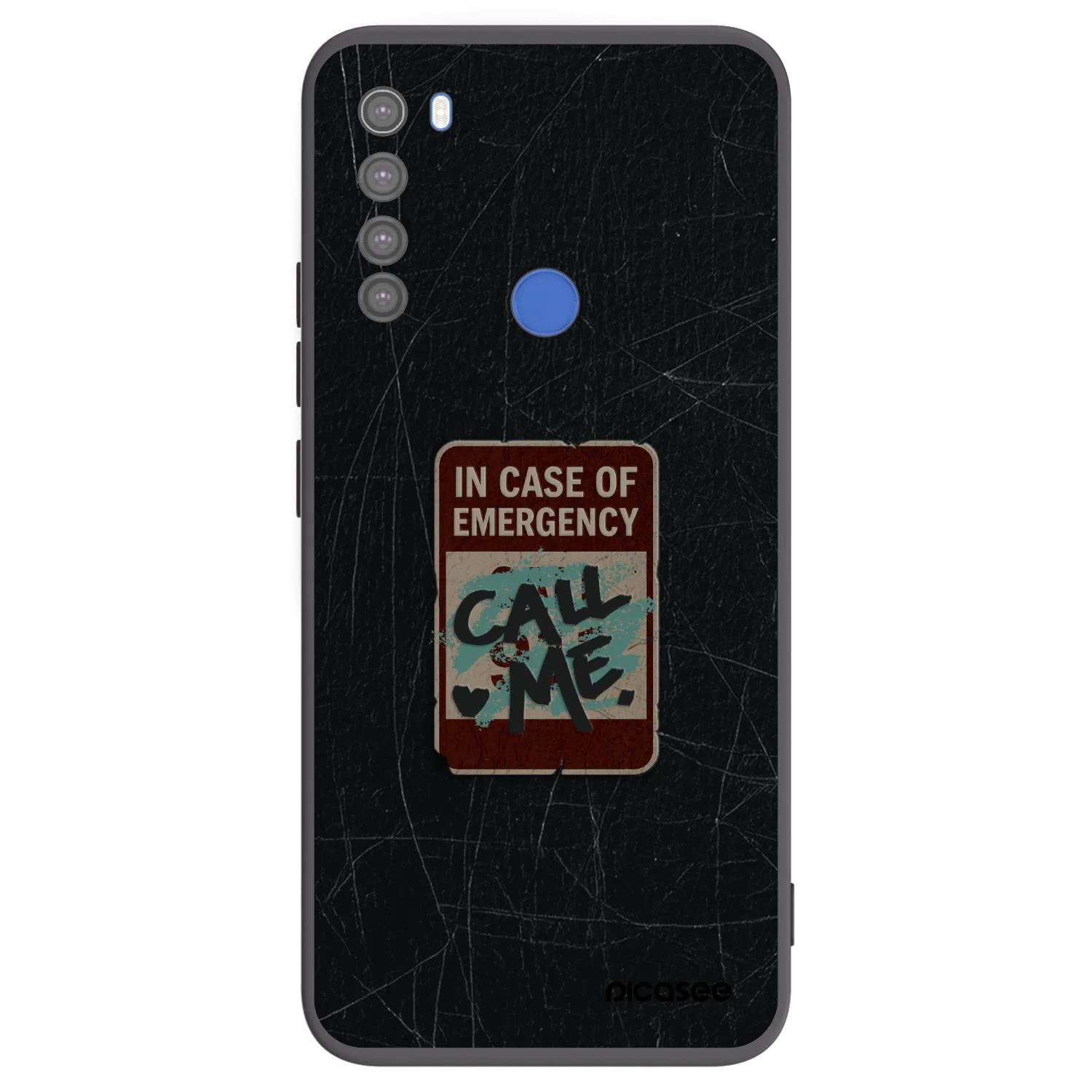 Picasee silikónový čierny obal pre Xiaomi Redmi Note 8T - EMERGENCY