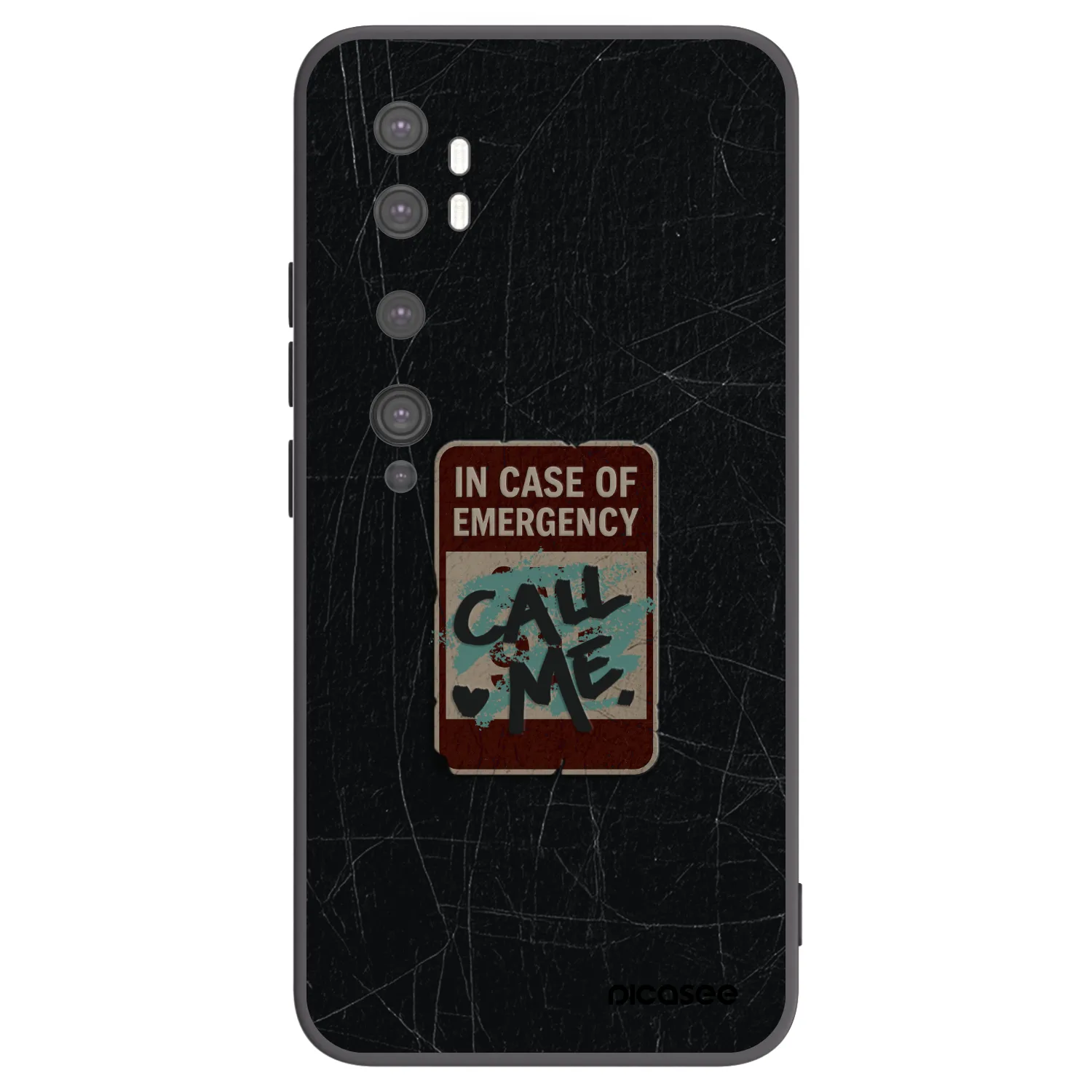 Picasee silikónový čierny obal pre Xiaomi Mi Note 10 (Pro) - EMERGENCY