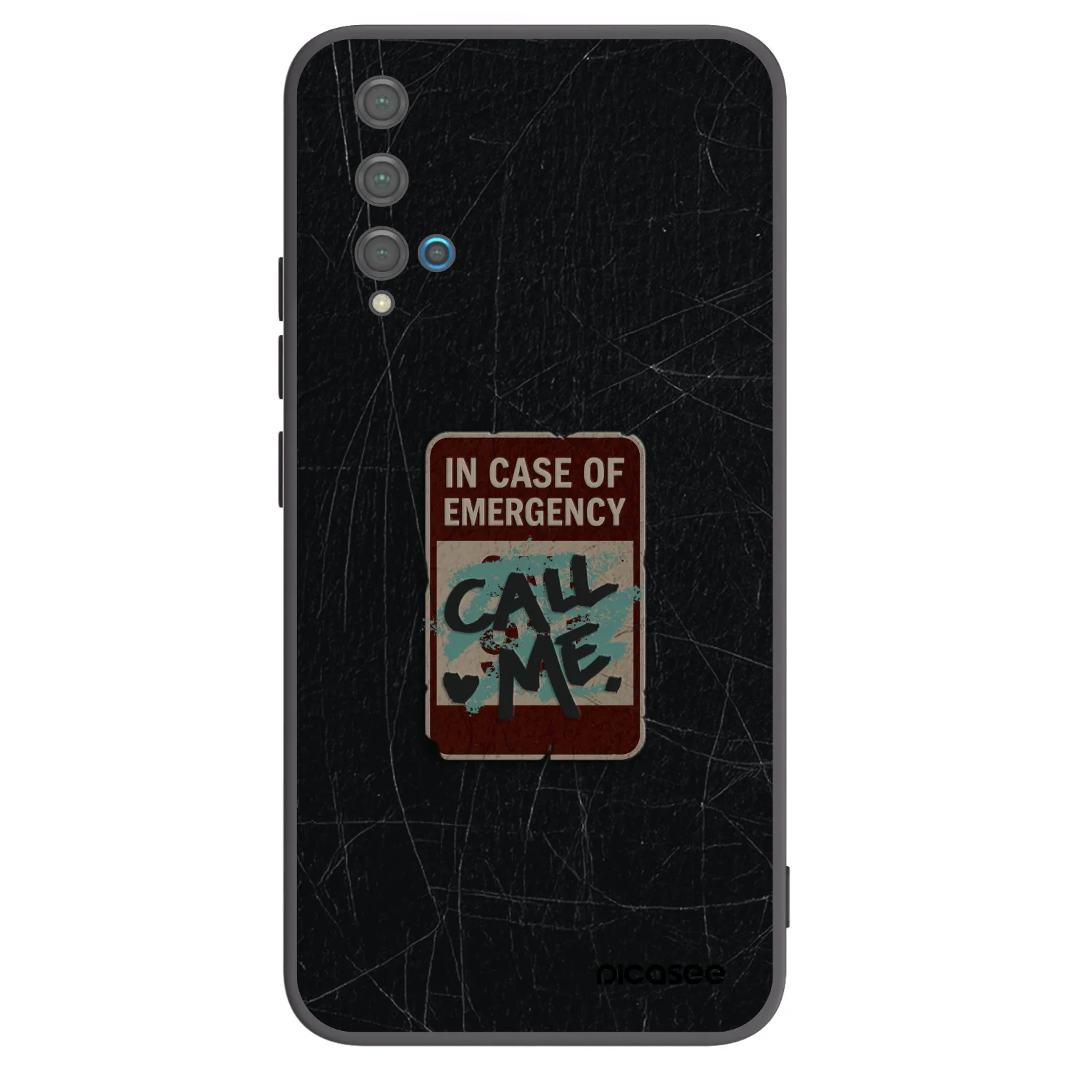 Picasee silikónový čierny obal pre Huawei Nova 5T - EMERGENCY