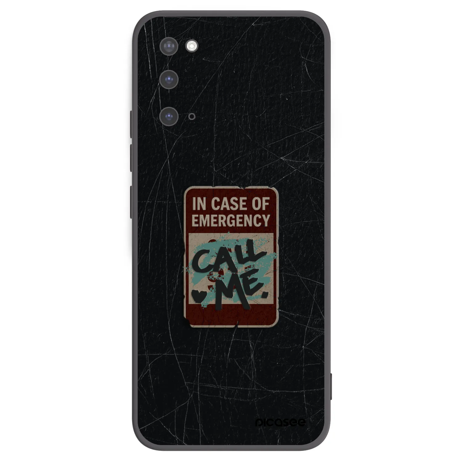 Picasee silikónový čierny obal pre Samsung Galaxy S20 G980F - EMERGENCY