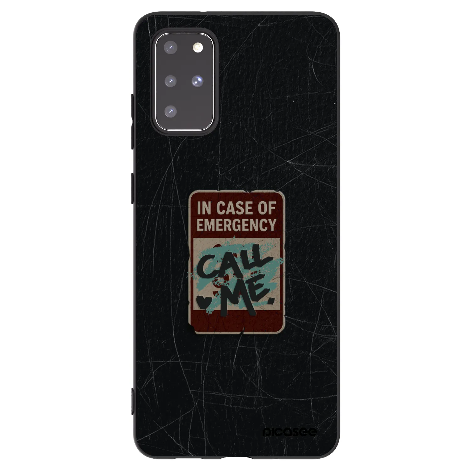Picasee silikónový čierny obal pre Samsung Galaxy S20+ G985F - EMERGENCY
