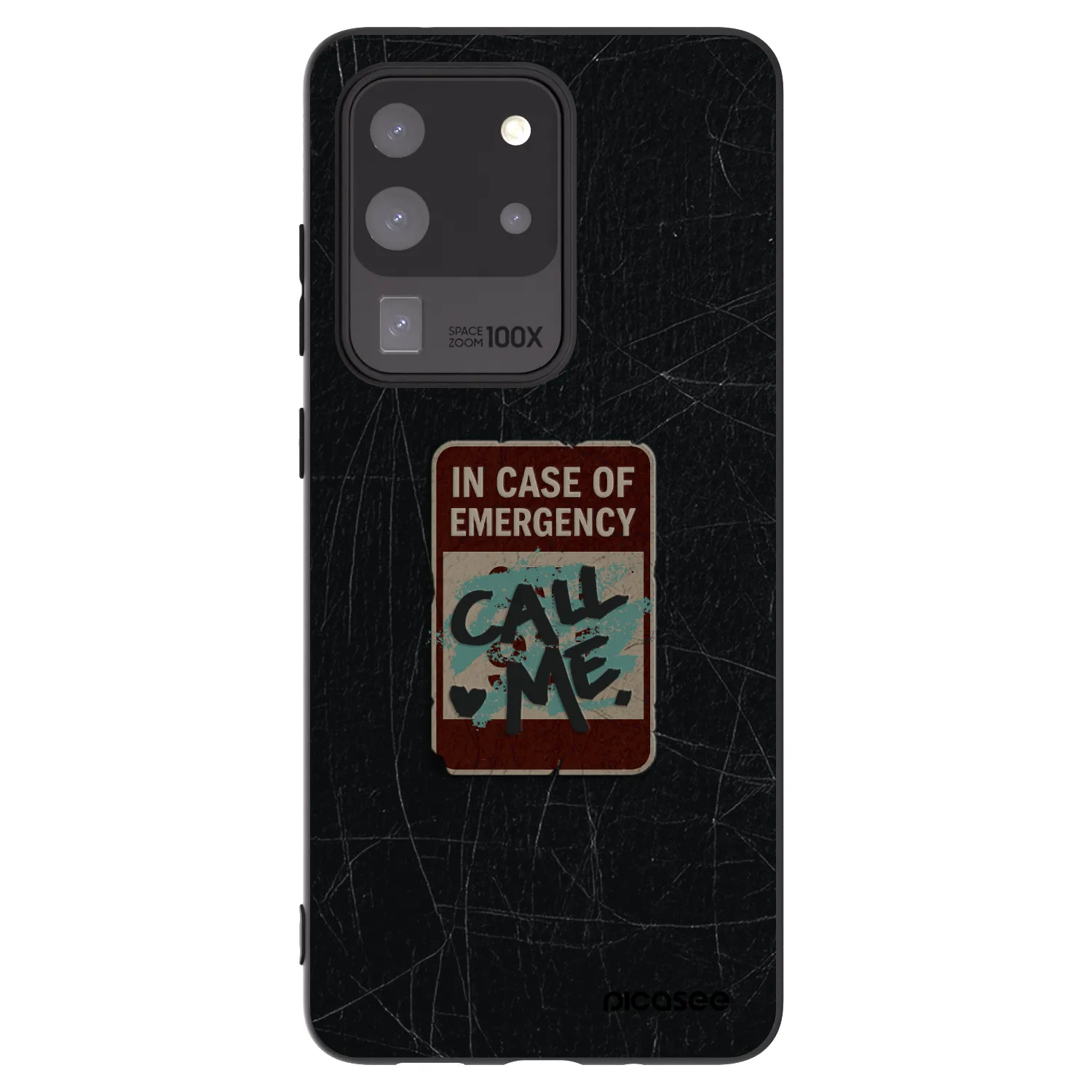 Picasee silikónový čierny obal pre Samsung Galaxy S20 Ultra 5G G988F - EMERGENCY