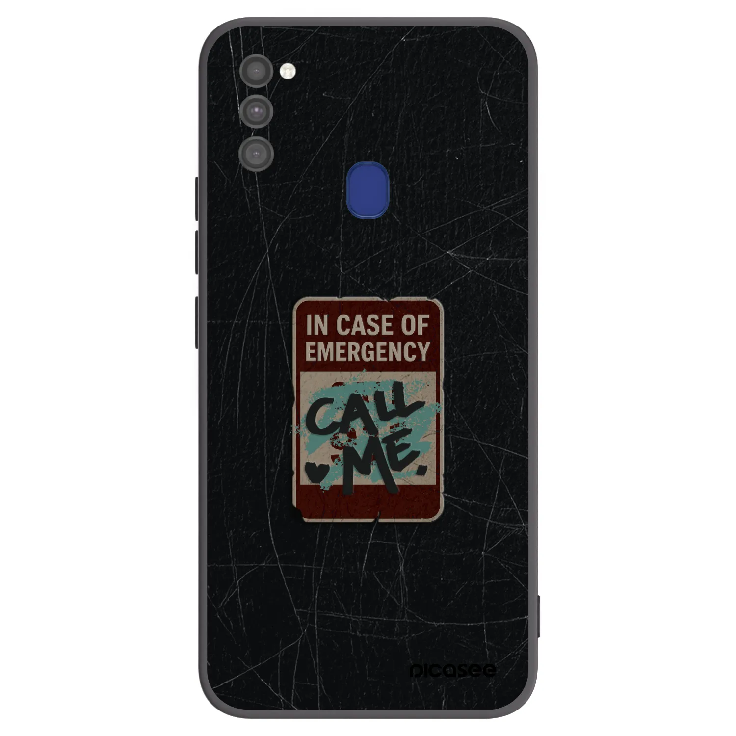 Picasee silikónový čierny obal pre Samsung Galaxy M21 M215F - EMERGENCY