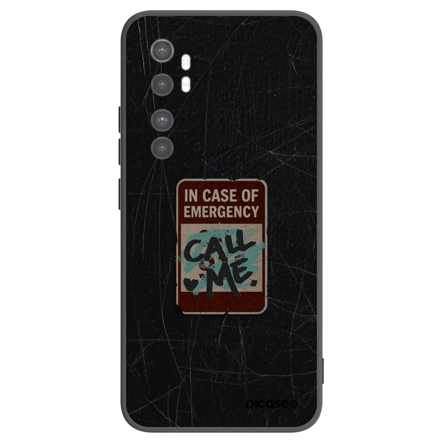 Picasee silikónový čierny obal pre Xiaomi Mi Note 10 Lite - EMERGENCY