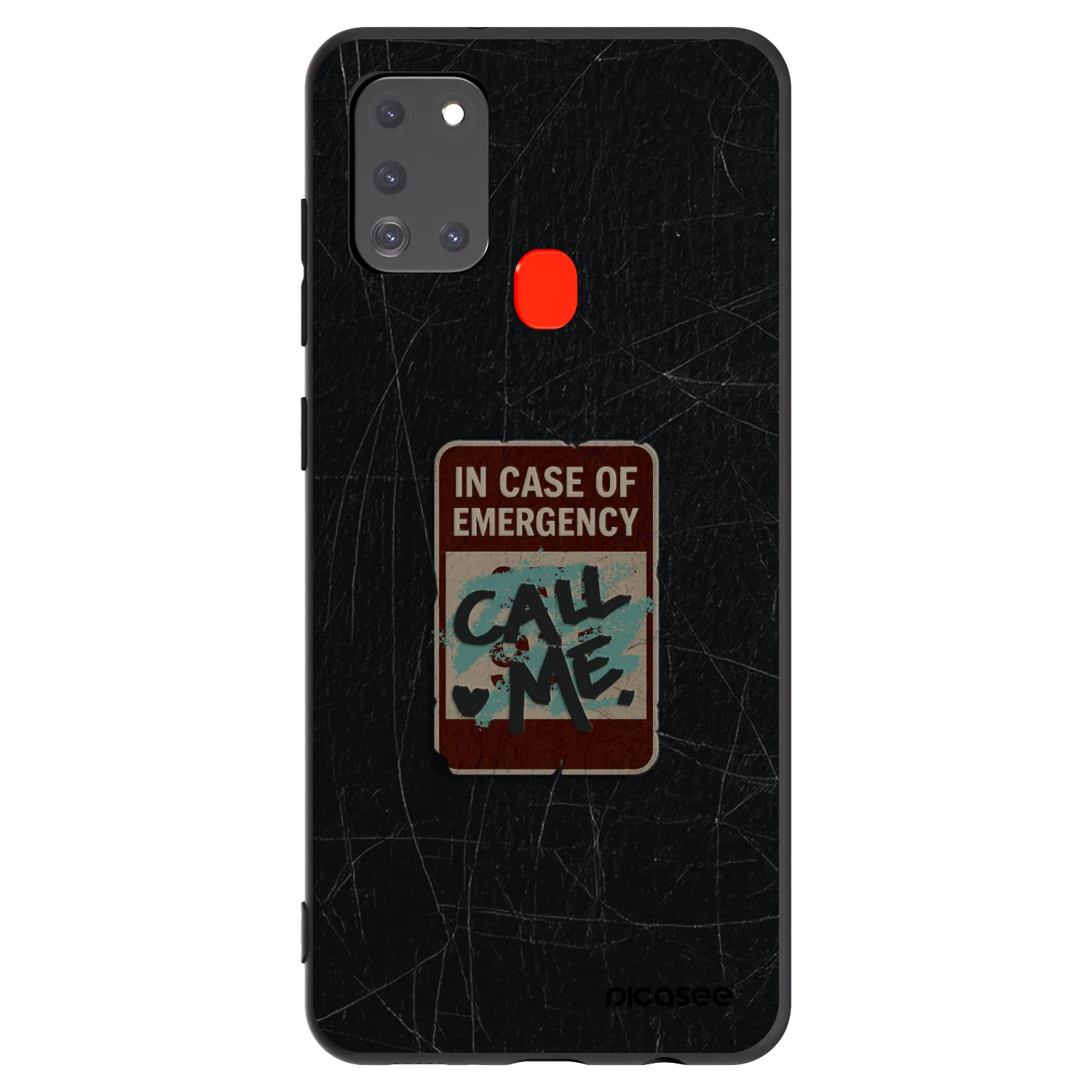 Picasee silikónový čierny obal pre Samsung Galaxy A21s - EMERGENCY