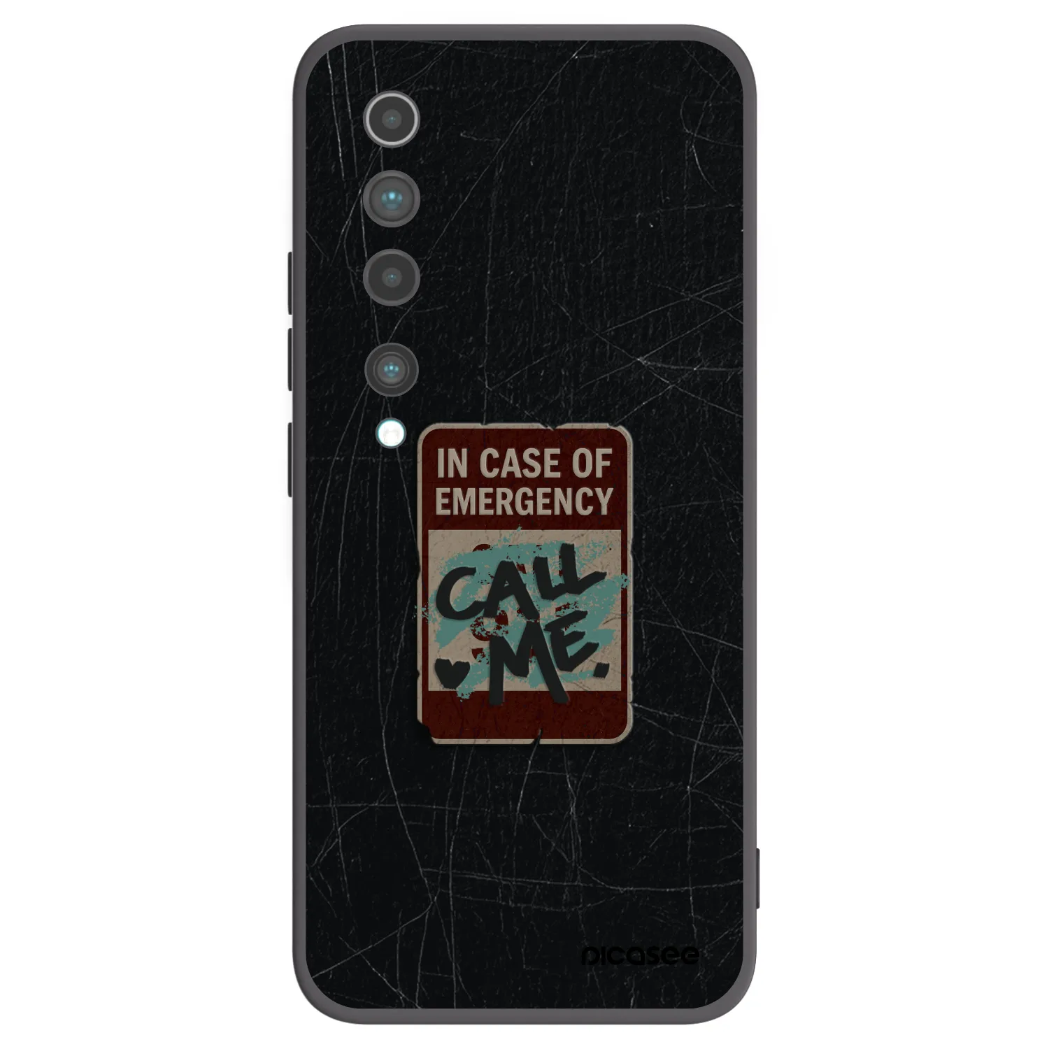 Picasee silikónový čierny obal pre Xiaomi Mi 10 - EMERGENCY