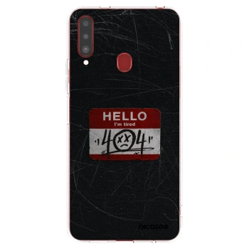 Picasee silikónový prehľadný obal pre Samsung Galaxy A20s - HELLO 404