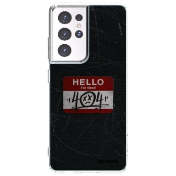Picasee silikónový prehľadný obal pre Samsung Galaxy S21 Ultra 5G G998B - HELLO 404