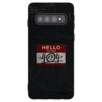 Picasee silikónový čierny obal pre Samsung Galaxy S10 G973 - HELLO 404