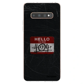 Picasee silikónový prehľadný obal pre Samsung Galaxy S10 Plus G975 - HELLO 404