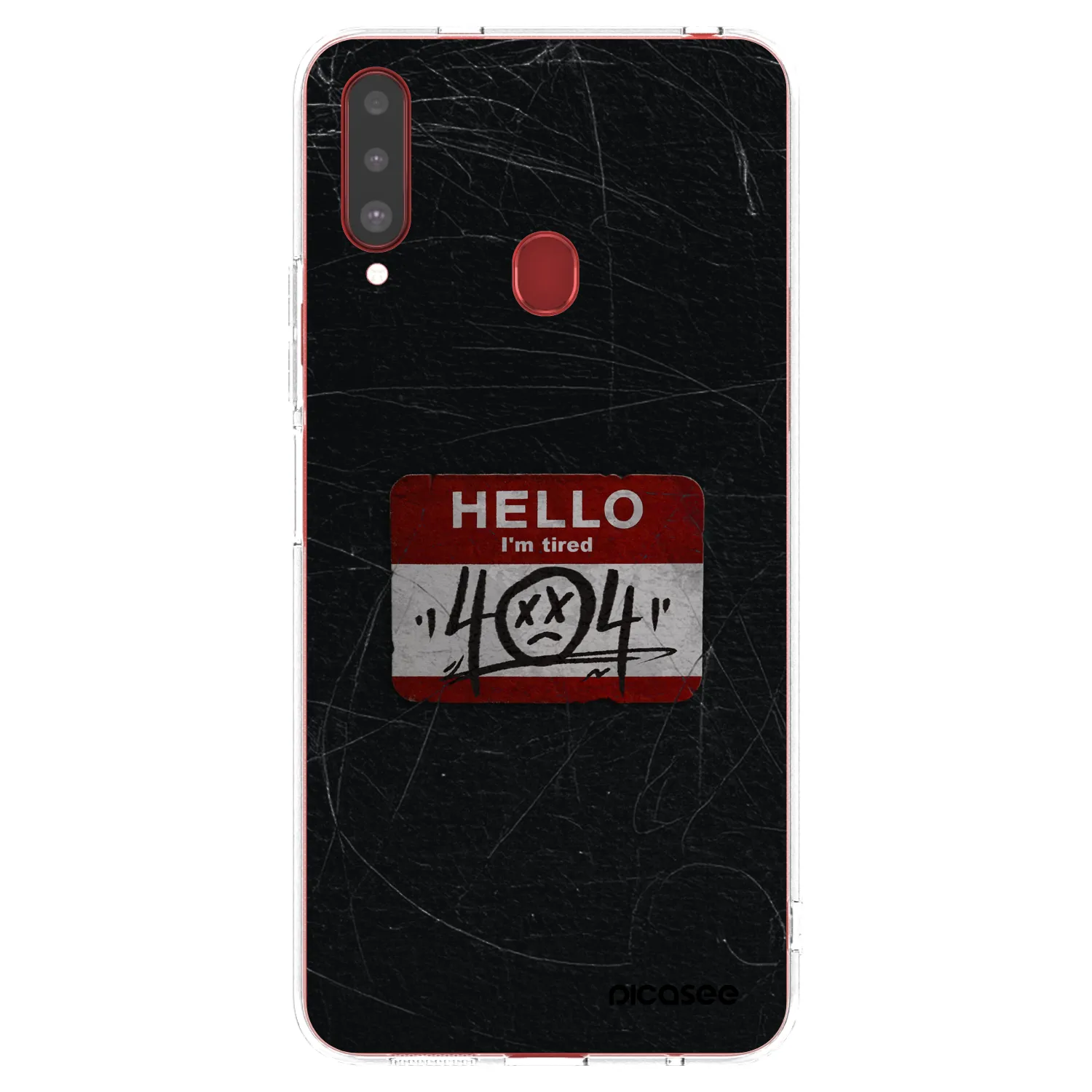 Picasee silikónový prehľadný obal pre Samsung Galaxy A20s - HELLO 404