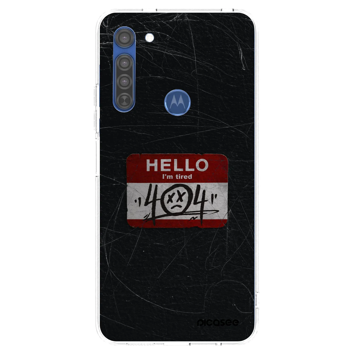 Picasee silikónový prehľadný obal pre Motorola Moto G8 - HELLO 404