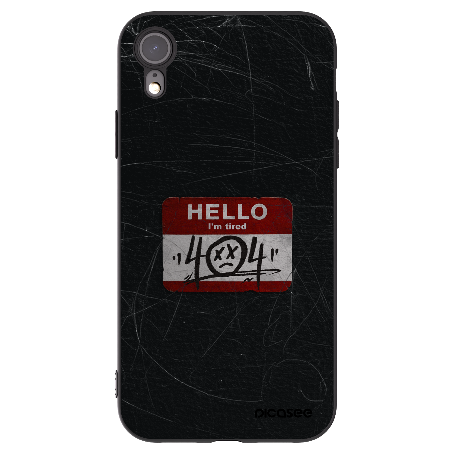 Picasee silikónový čierny obal pre Apple iPhone XR - HELLO 404
