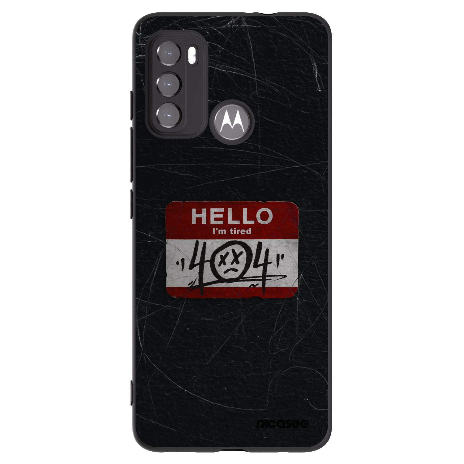 Picasee silikónový čierny obal pre Motorola Moto G60 - HELLO 404