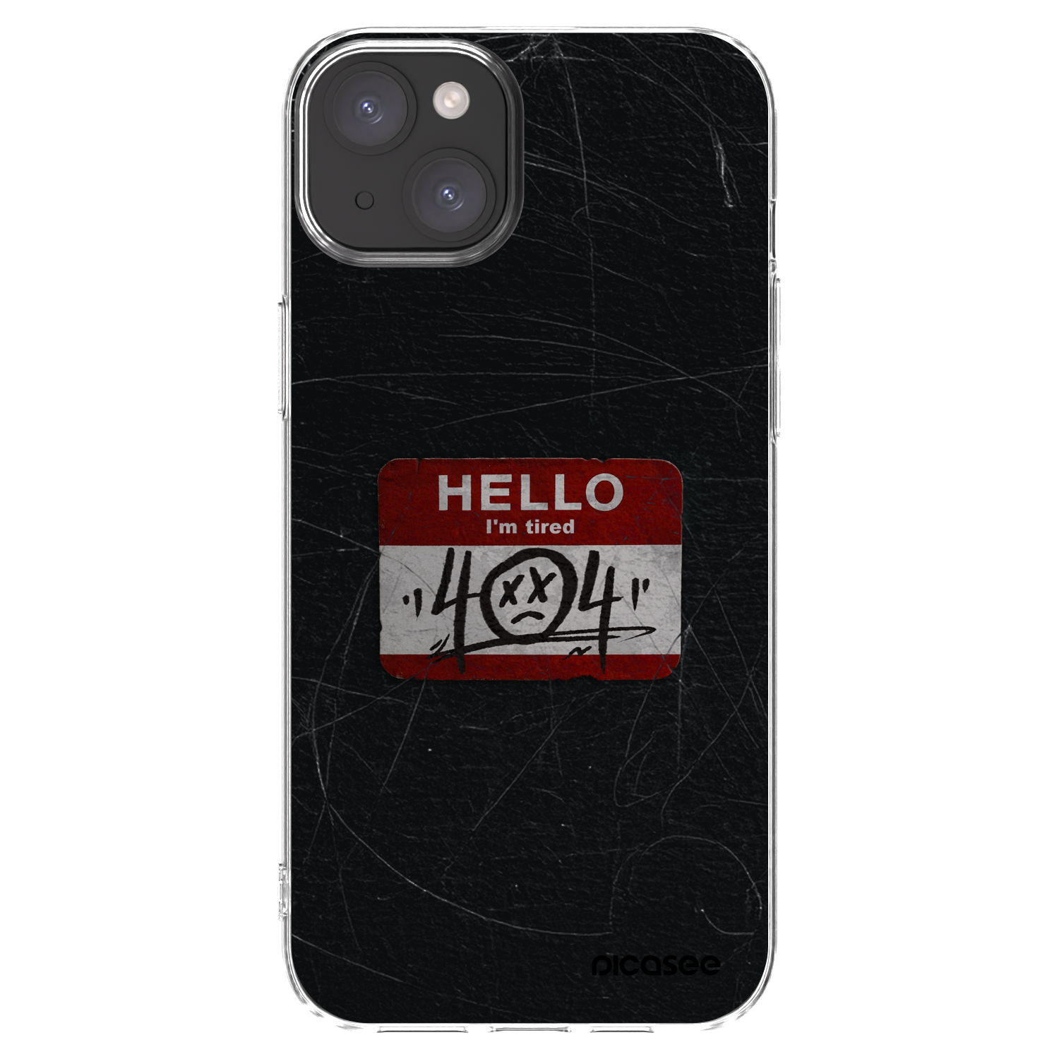 Picasee silikónový prehľadný obal pre Apple iPhone 15 Plus - HELLO 404