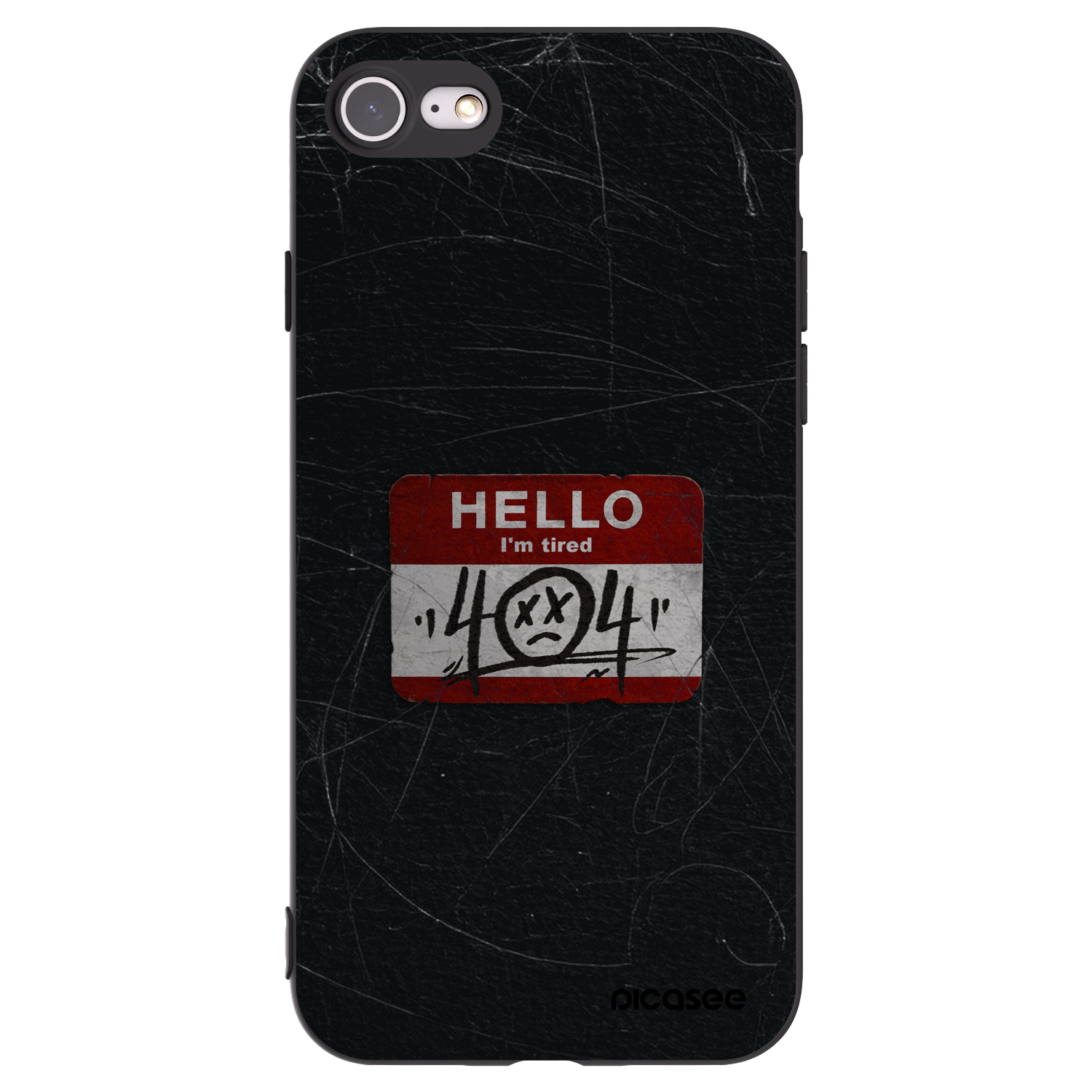 Picasee silikónový čierny obal pre Apple iPhone 8 - HELLO 404