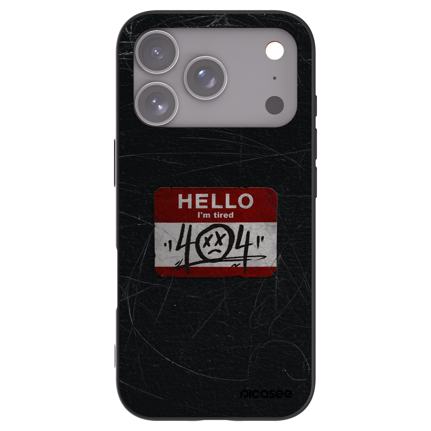Picasee silikónový čierny obal pre Apple iPhone 17 Pro - HELLO 404